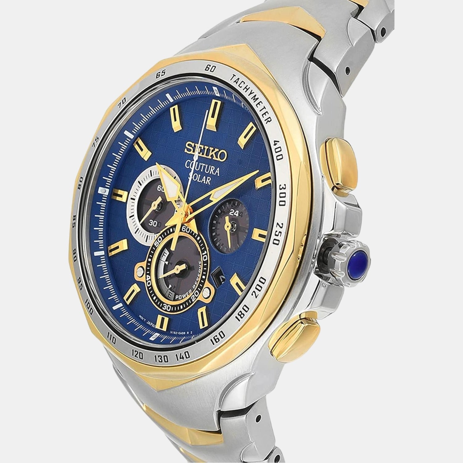 Seiko Coutura Men Solar Blue Dial Chronograph Stainless Steel Watch SSC750P1 - view 2