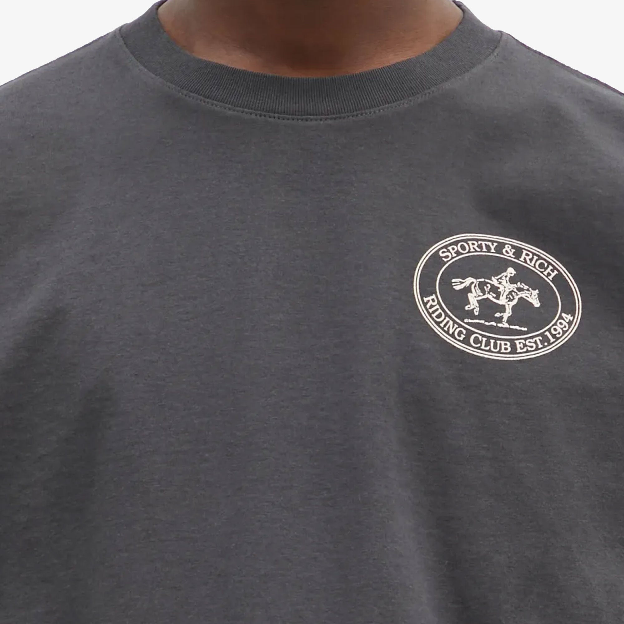 Sporty & Rich | Riding Club Tee { Faded Black - view 3