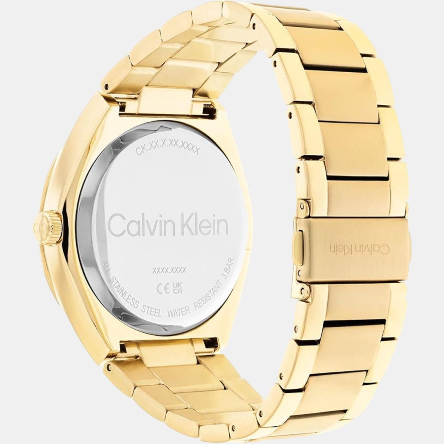 Calvin Klein Casual Essentials Men Quartz Gold Dial Analog Stainless Steel Watch 25200199 - view 2