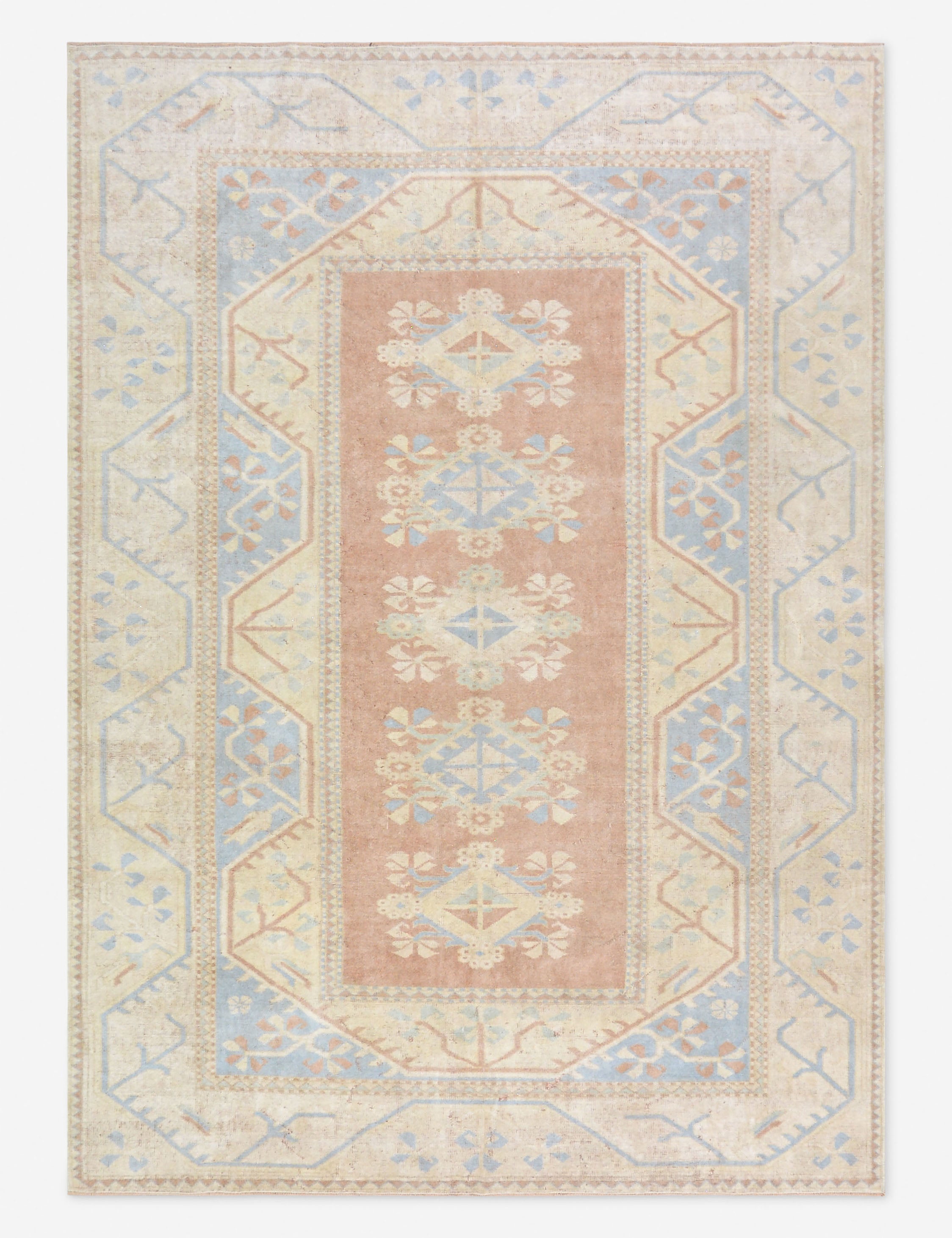Lulu and Georgia Vintage Turkish Hand-Knotted Wool Rug No. 467, 6' 4" x 9'