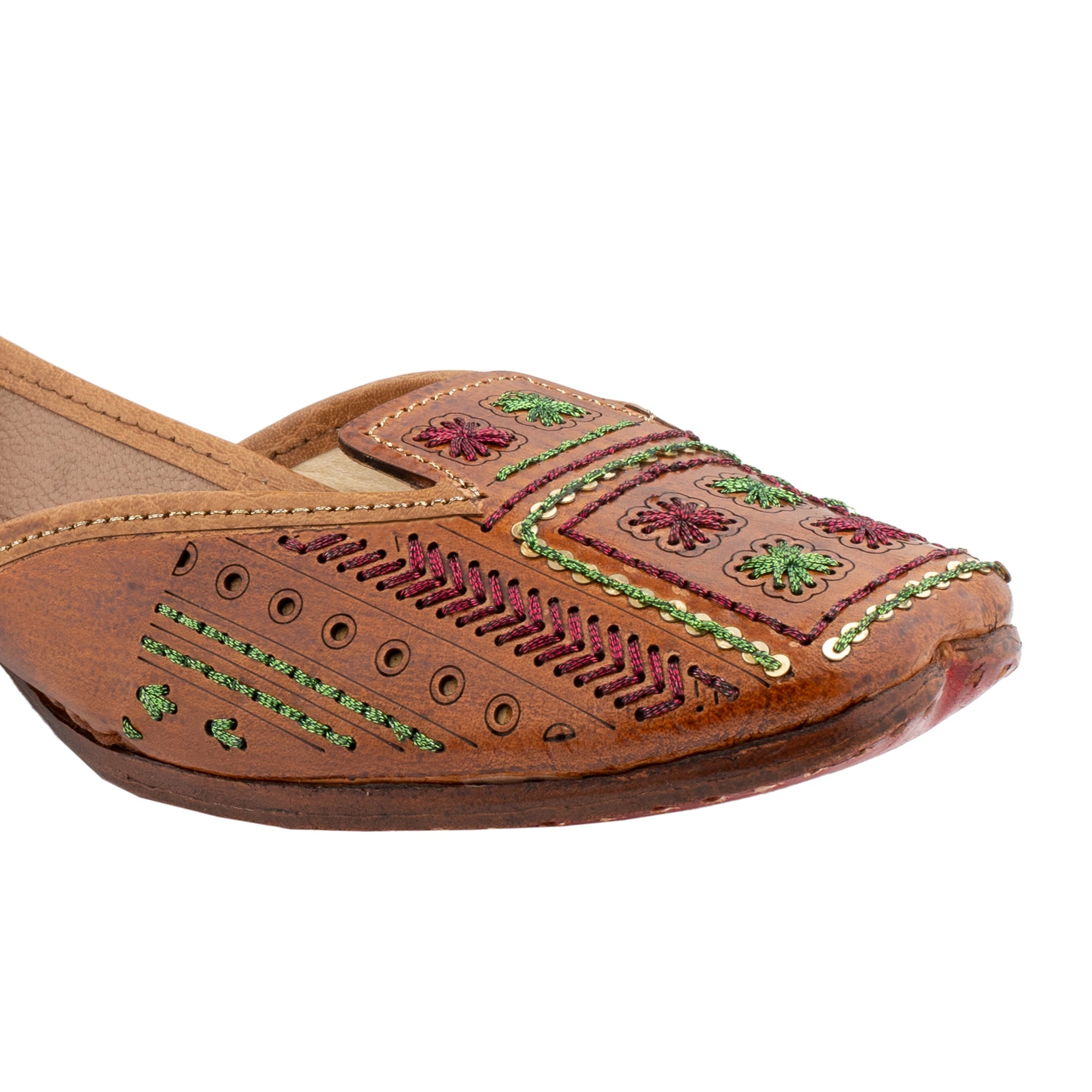 KORAKARI Artsy Tan Women's Kolhapuri Leather Jutti - view 3