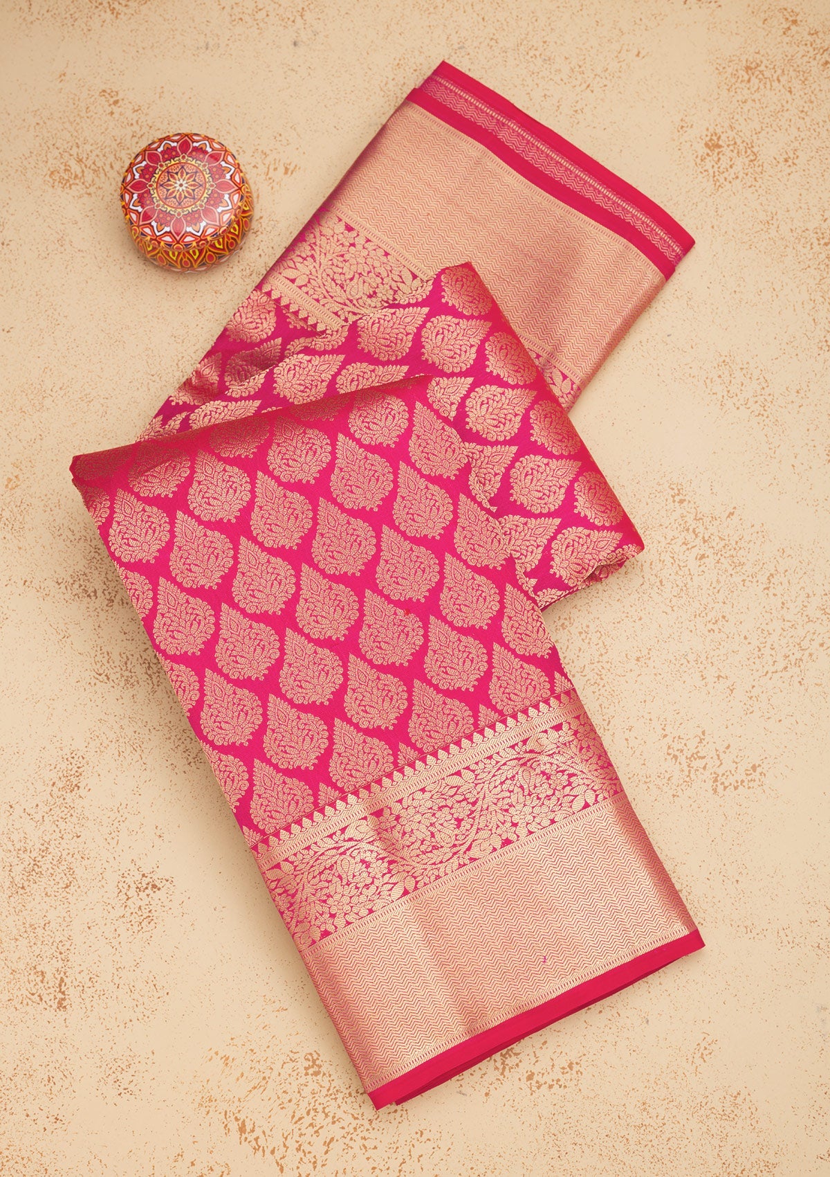 Koskii Rani Pink Zariwork Pure Silk Saree – Women's