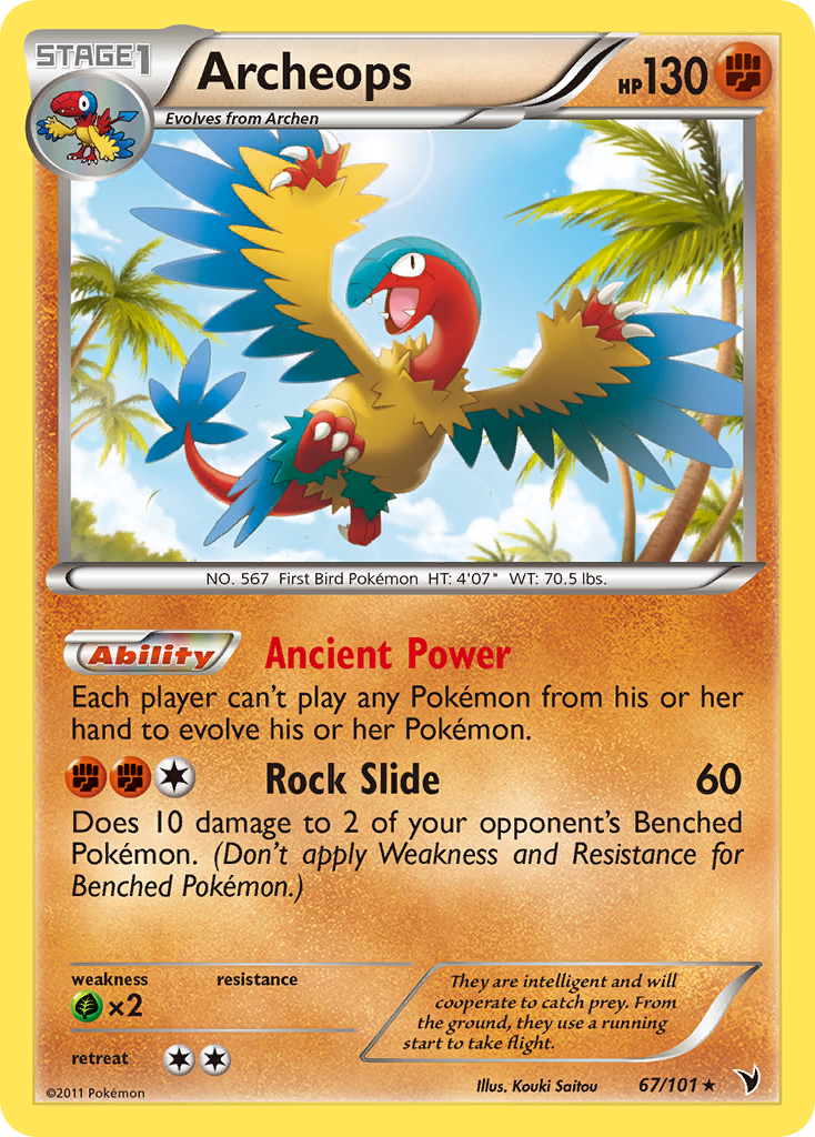 Rare bw3-67 reverse – Pokémon Archeops - 67/101 - Rare [bw3-67] [Reverse Holo] - Archeops - 67/101 - Rare