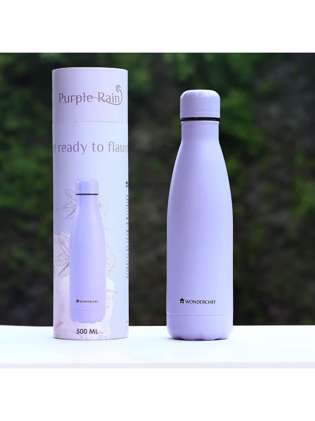 Wonderchef Purple Rain, 500ml, Double Wall Stainless Steel, Vacuum Insulated, Hot And Cold Flask