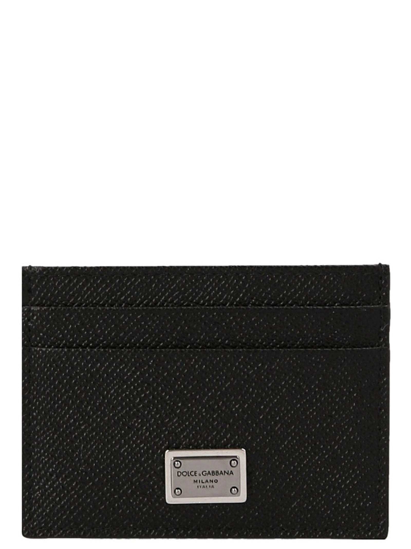 Dolce & Gabbana Logo Tag Card Holder – 100% calfskin leather