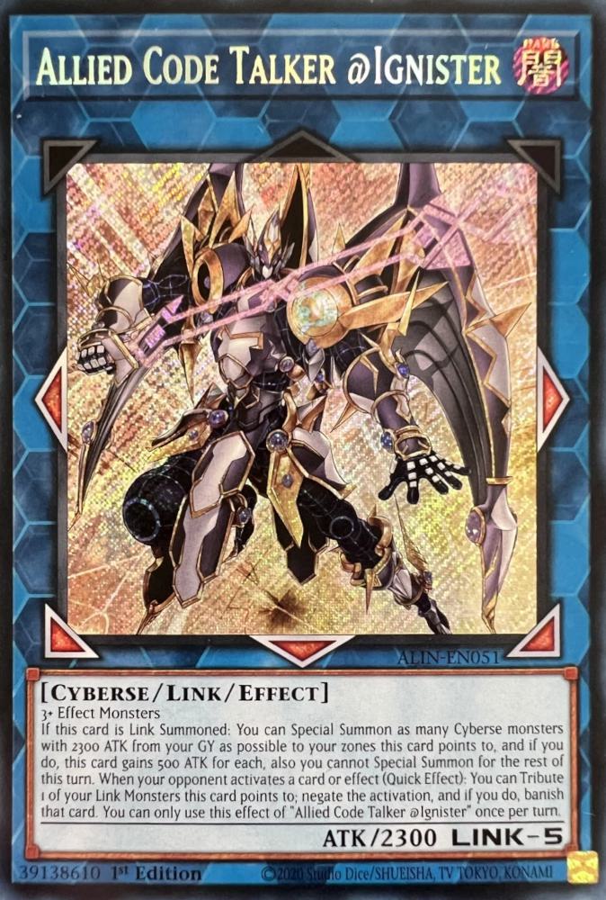 Yu-Gi-Oh! Allied Code Talker @Ignister - ALIN-EN051 - Secret Rare - 1st Edition