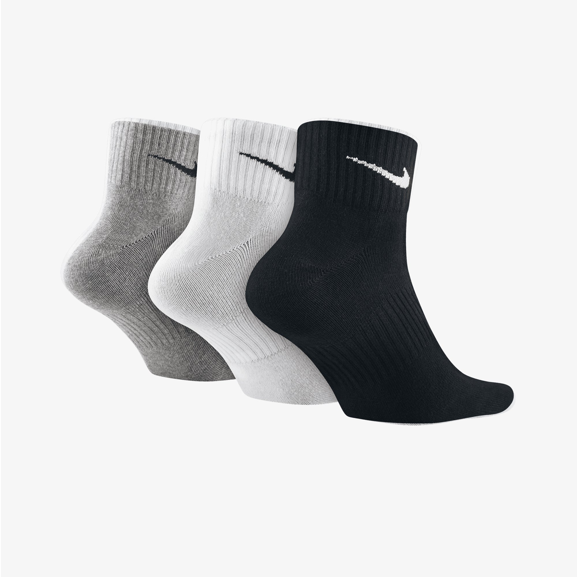 Nike | Performance Lightweight Training Ankle Socks (3 Pairs) { Grey/white/black - view 4