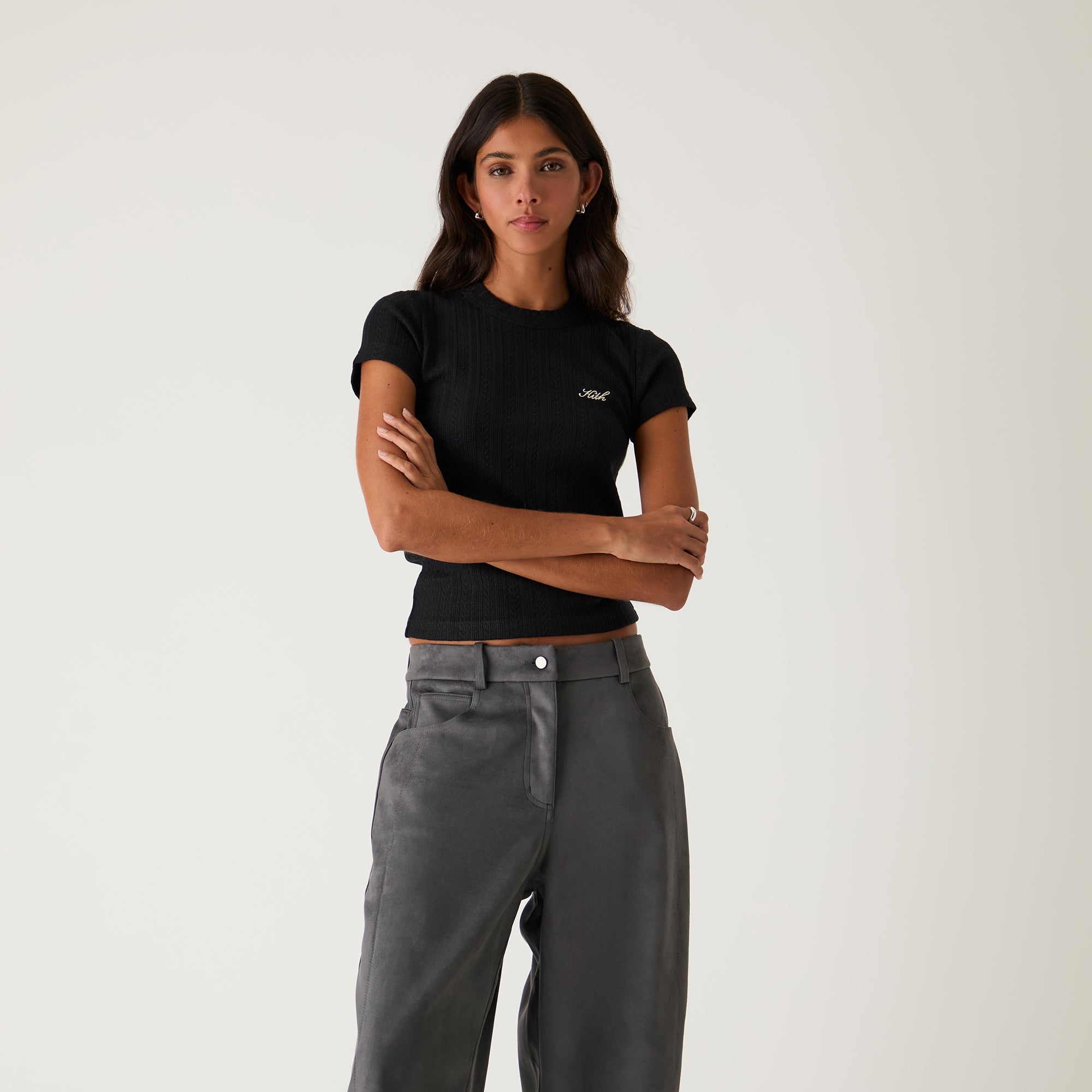 Kith Women Mulberry IV Pointelle Tee - Black - view 2