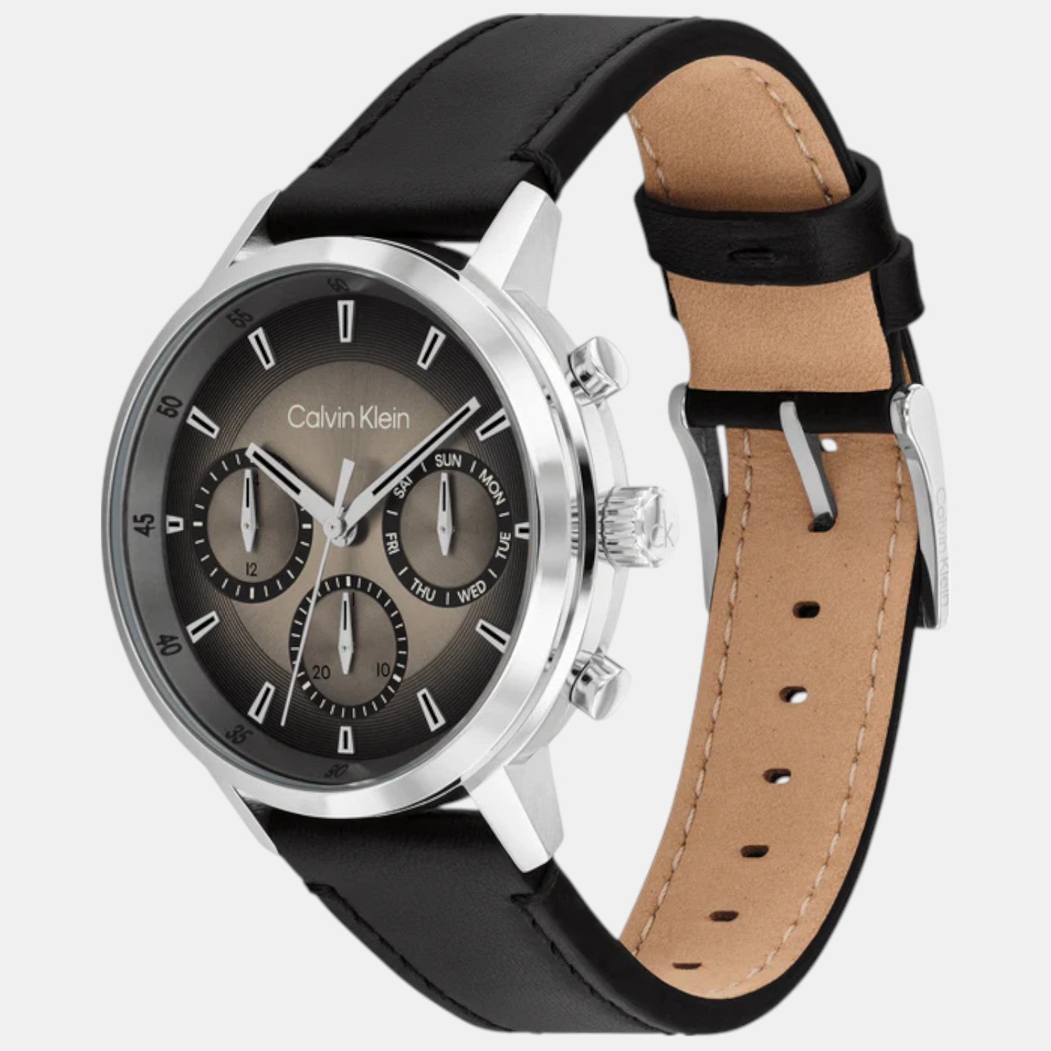 Calvin Klein Gauge Men Quartz Dark Brown Dial Multi-Function Leather Watch 25200496 - view 2