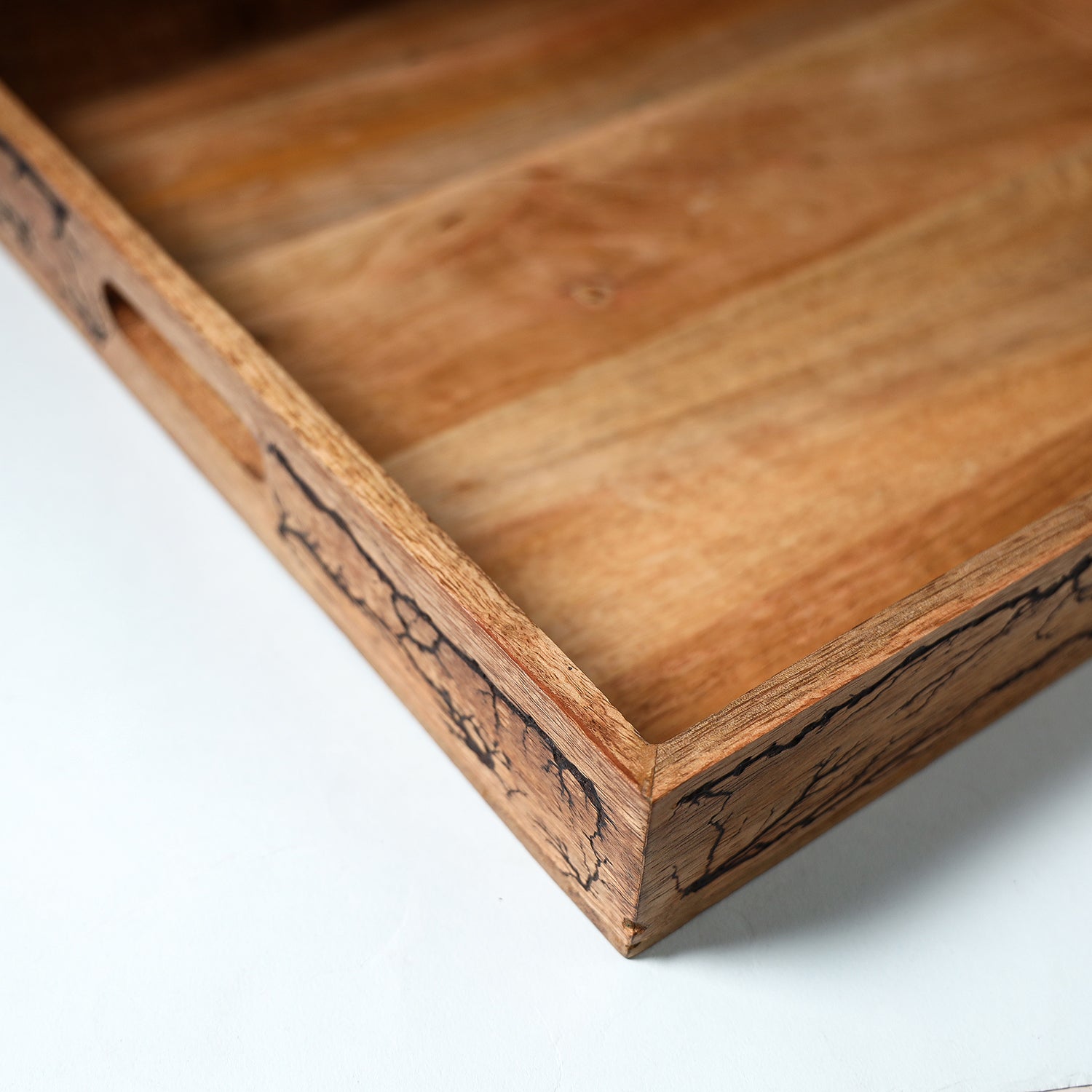 HAVELI CHRONICLES Brown - Handcrafted Mango Wooden Serving Tray (15 x 15 in) - view 3