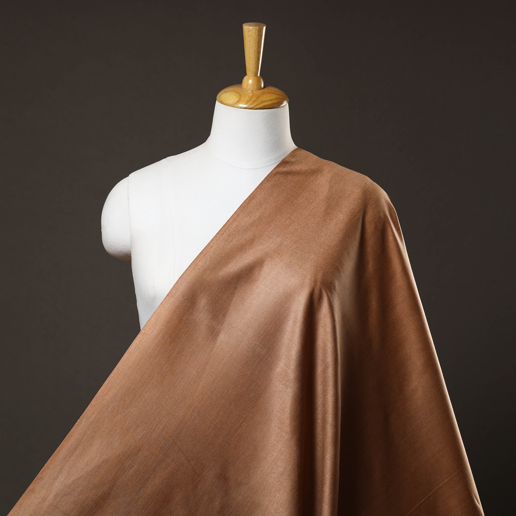 ITOKRI CRAFTS INITIATIVE Brown - Handloom Tussar Silk Cotton Fabric from Vidarbha 14