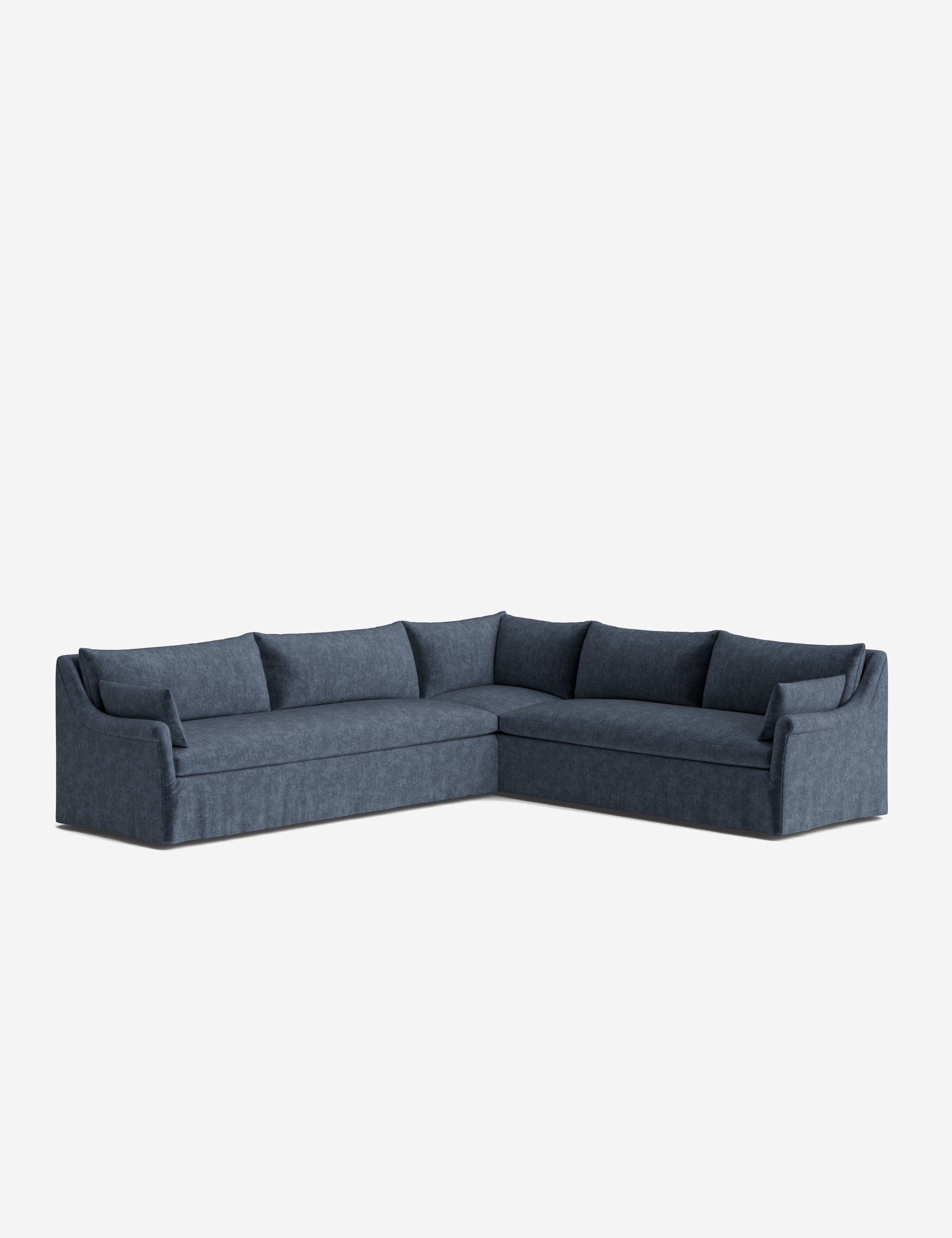 Lulu and Georgia Portola Rolled Arm Slipcover Corner Sectional Sofa - view 5