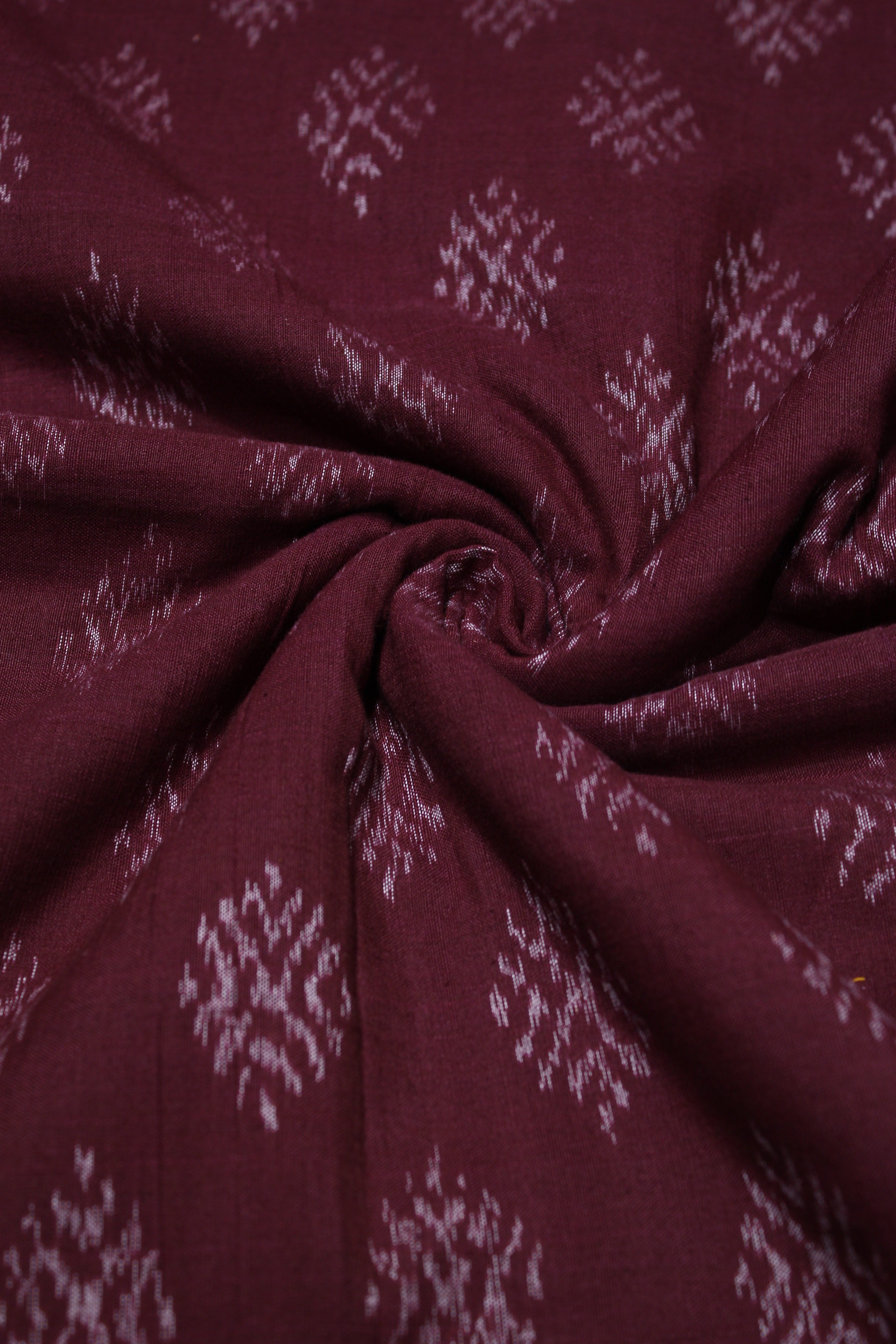 IndianVillèz Deep Wine Jhoti Theme Sambalpuri Ikat Cotton Fabric