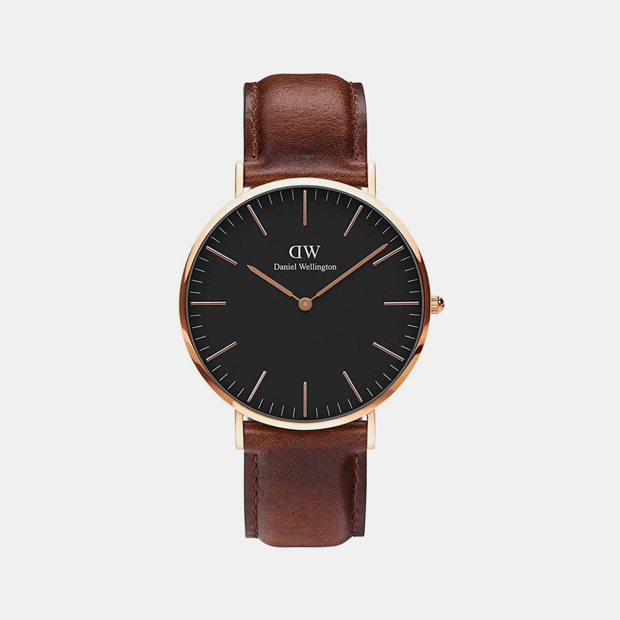 Daniel Wellington Classic Men Quartz Black Dial Analog Leather Watch DW00100124
