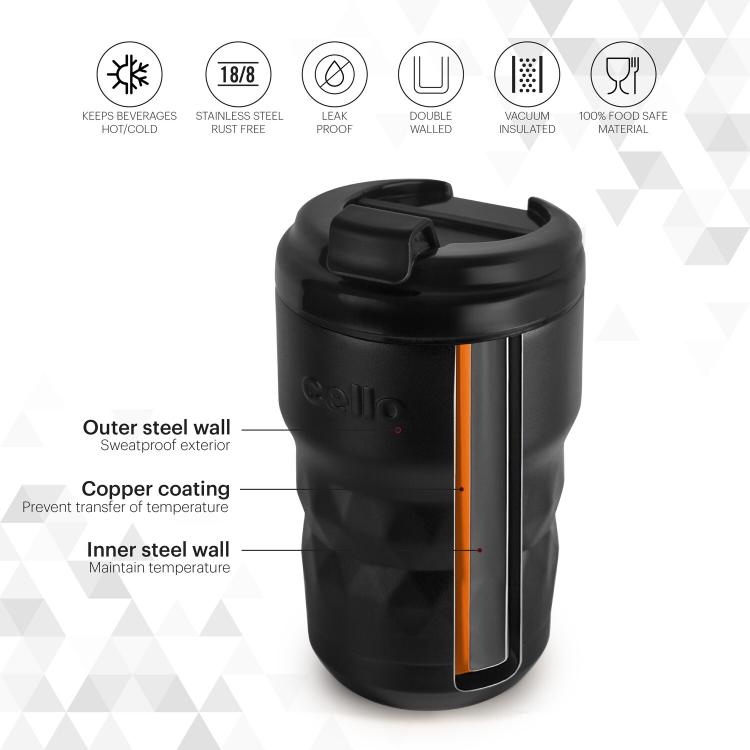 Cello Nomad Flask, Insulated Travel Mug, 350ml - view 13