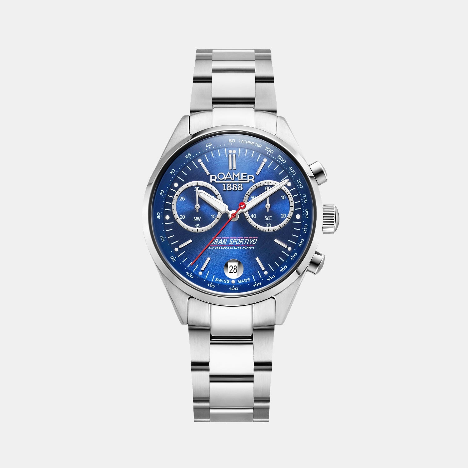 Roamer Gran Sportivo Men Quartz Blue Sunray Dial Chronograph Stainless Steel Watch 978818 41 45 20