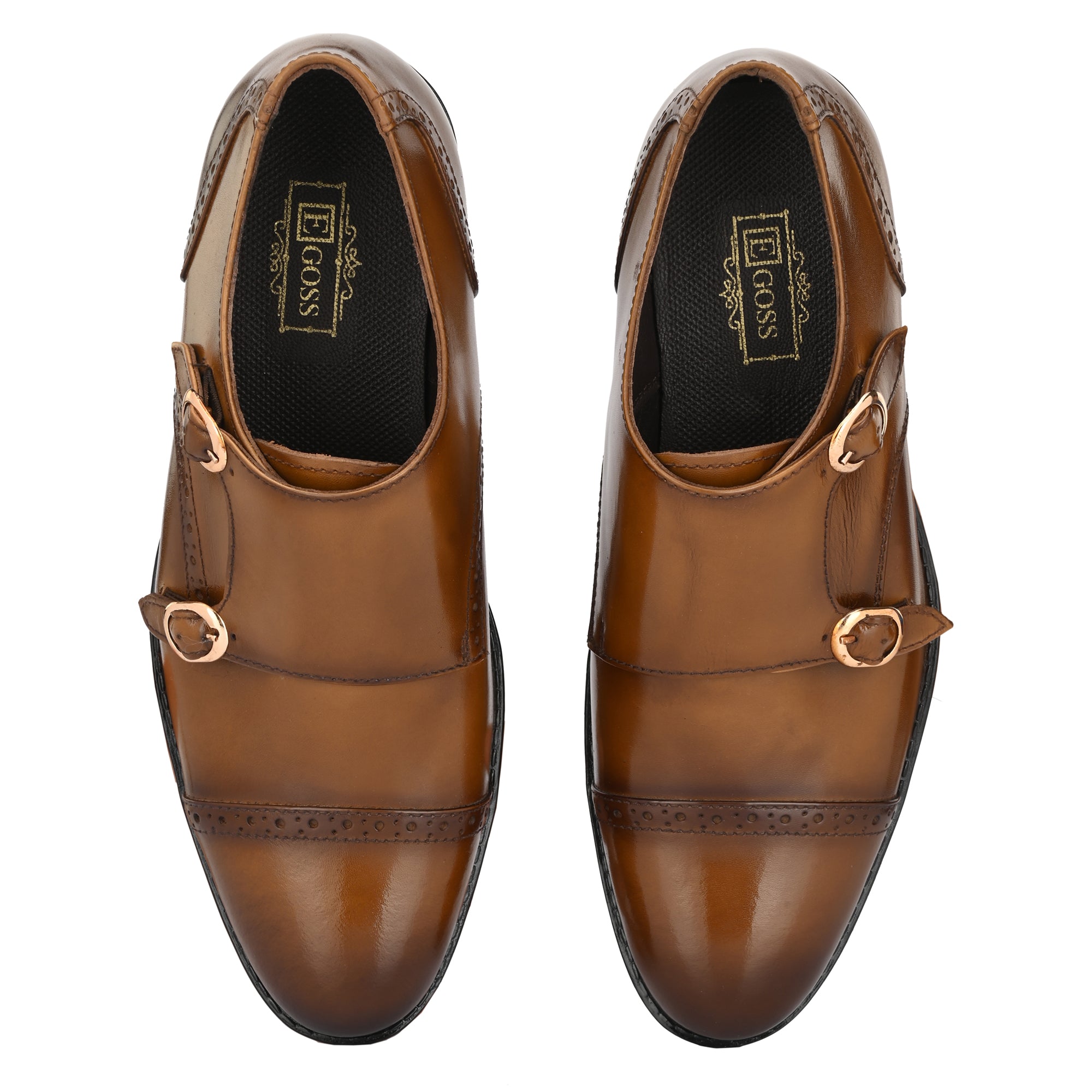 egoss-shoes Formal Leather Buckled Monk Shoes For Men - view 10
