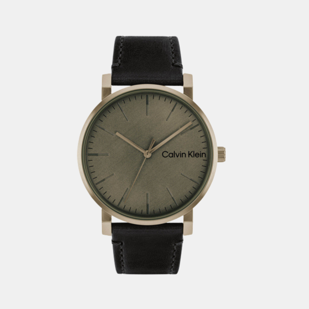 Calvin Klein Ck Slate Men Quartz Grey Dial Analog Leather Watch 25200263