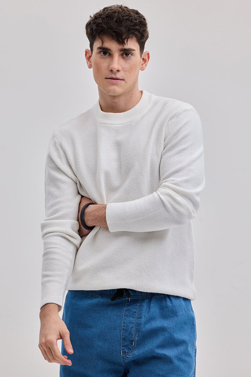 SNITCH White Knitted Sweater