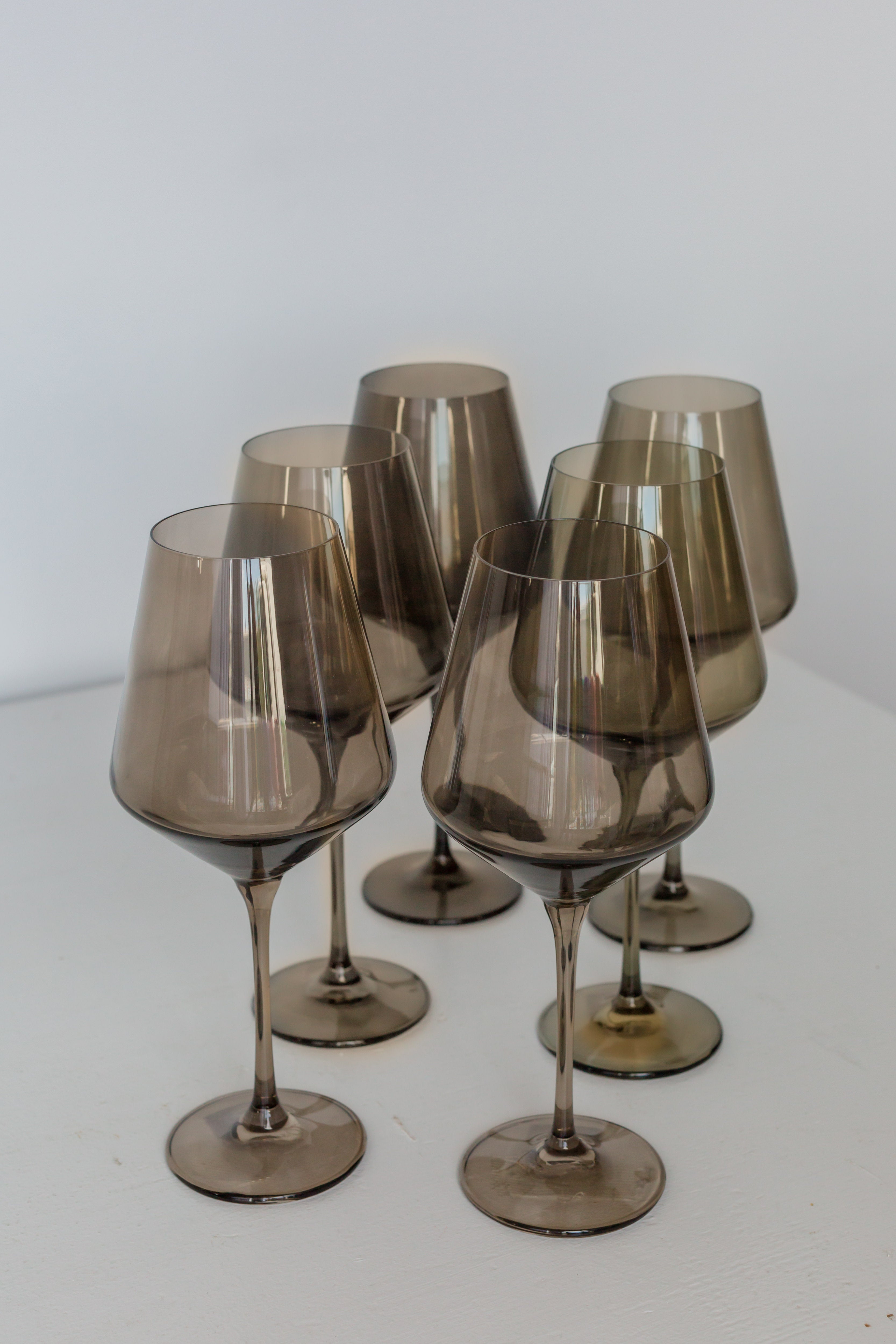 Estelle Colored Glass Estelle Colored Wine Stemware - Set of 6 {Gray Smoke} - view 2