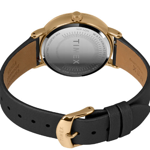 Timex Global Women's Gold-Tone Dial Case Leather-Strap Function Watch 37mm TW2T87600 - view 2