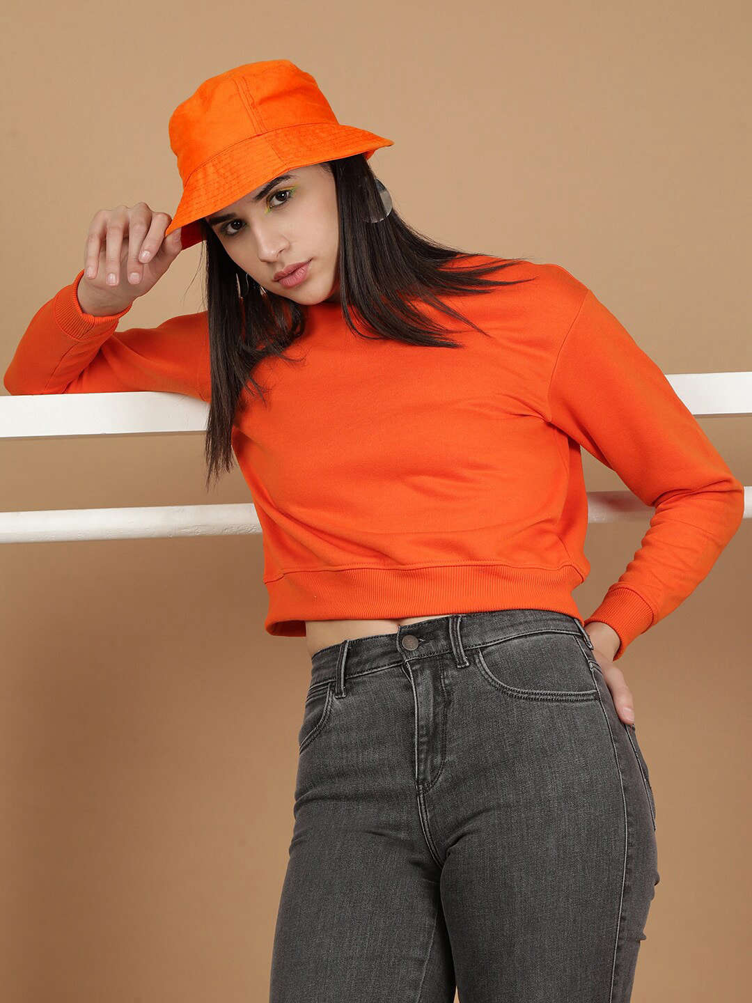 Freehand By The Indian Garage Co Women's Solid Regular Fit Sweatshirt - view 7