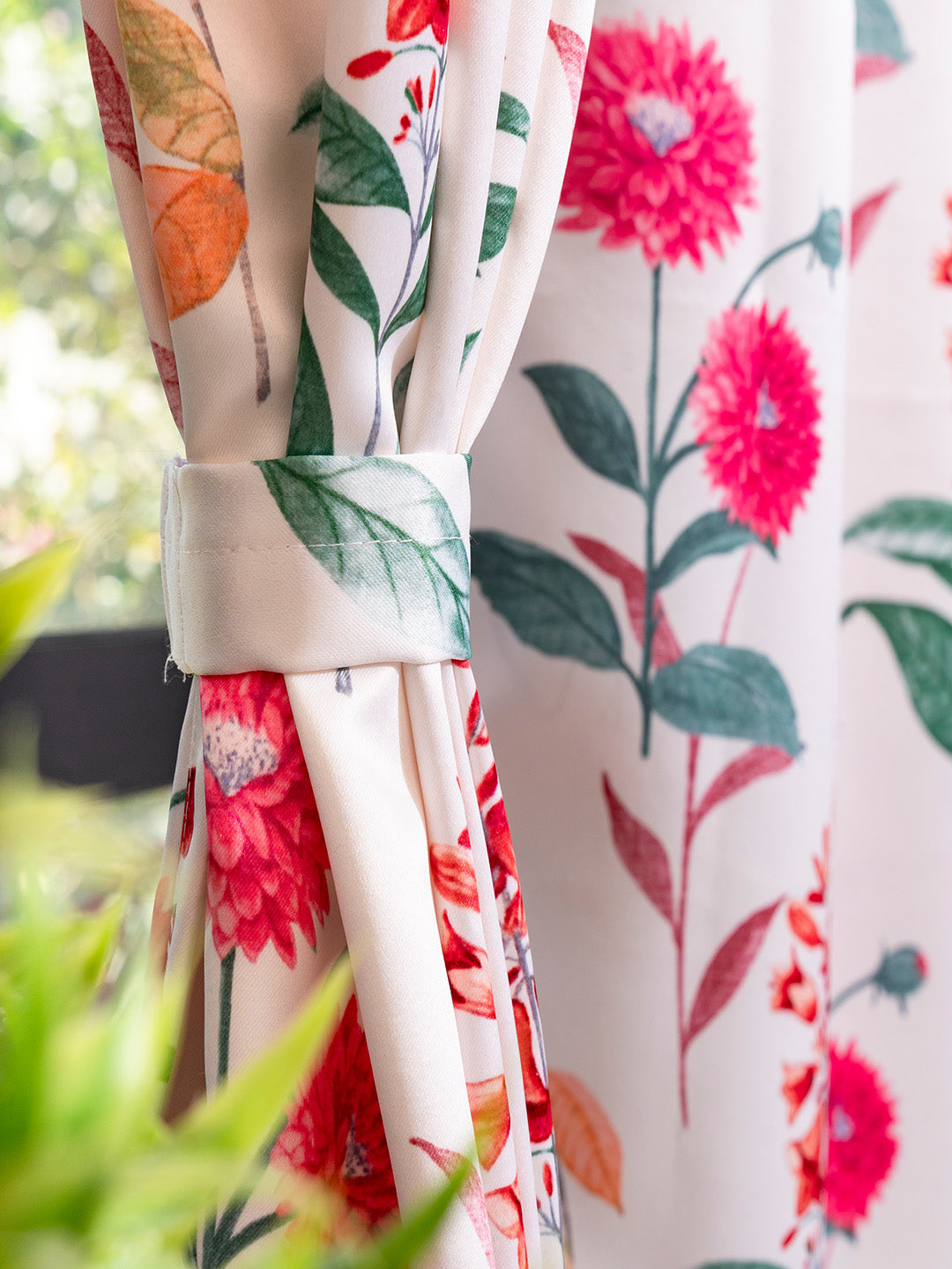 Urban Space -Home Furnishing Store Blackout Curtains, Digital Printed Curtains, Pack of 2 Curtains - Cone Flower - Pink - view 2