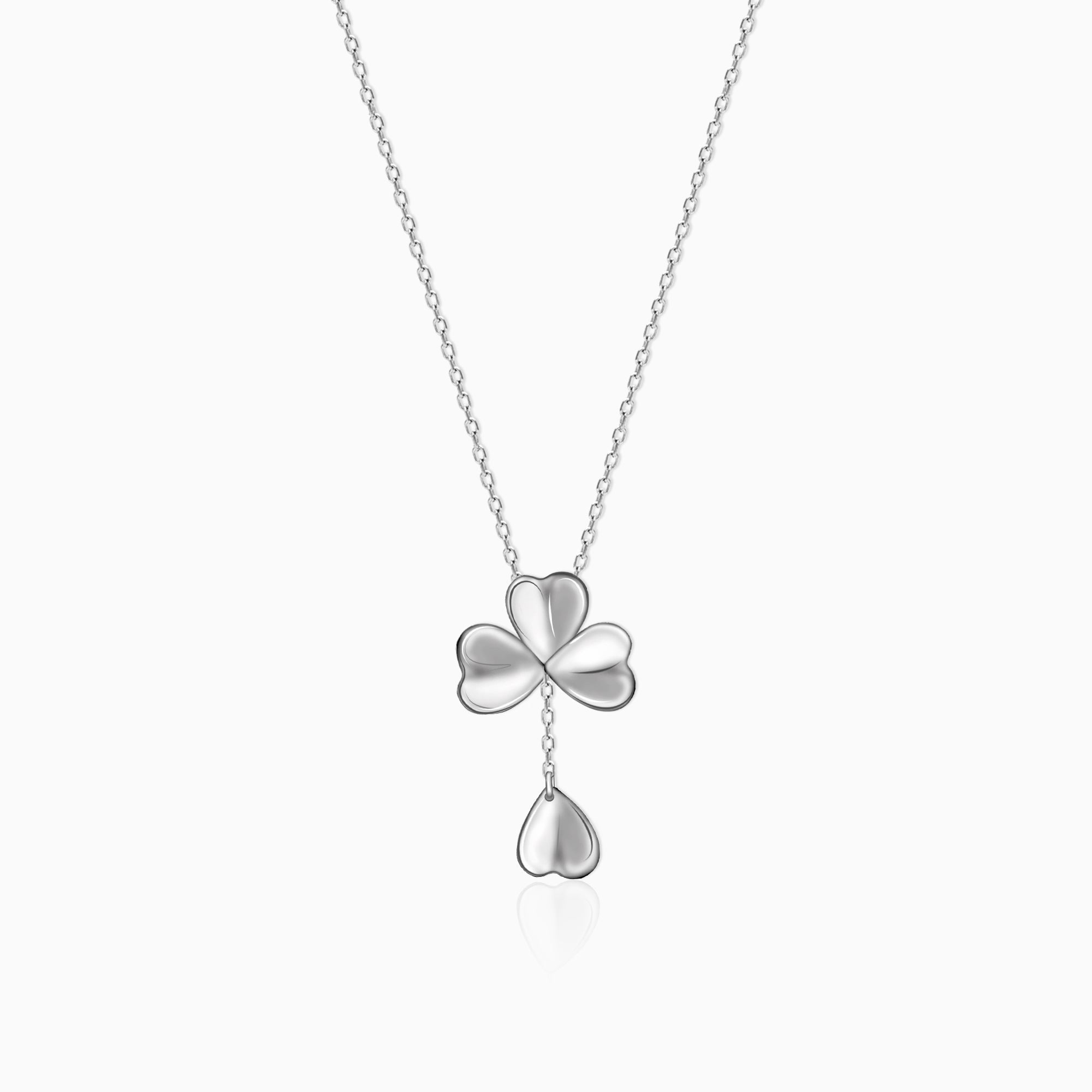 GIVA Jewellery Silver Falling Petal Y-Drop Necklace