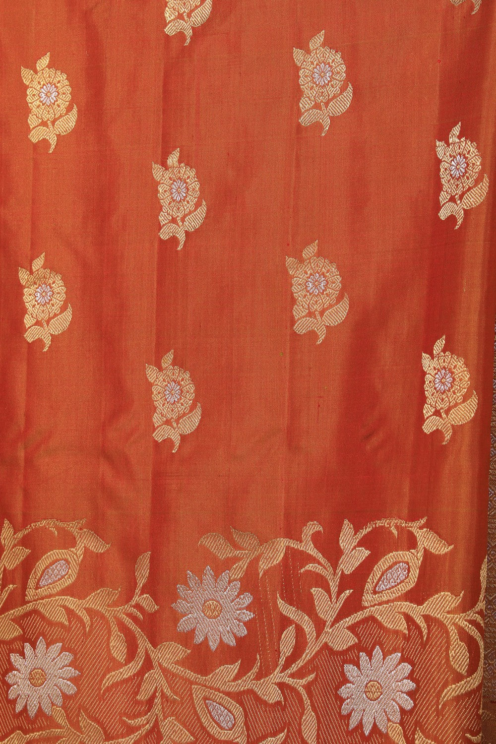 Kalanjali Gadwal Silk Mustard Saree – Women's - view 2
