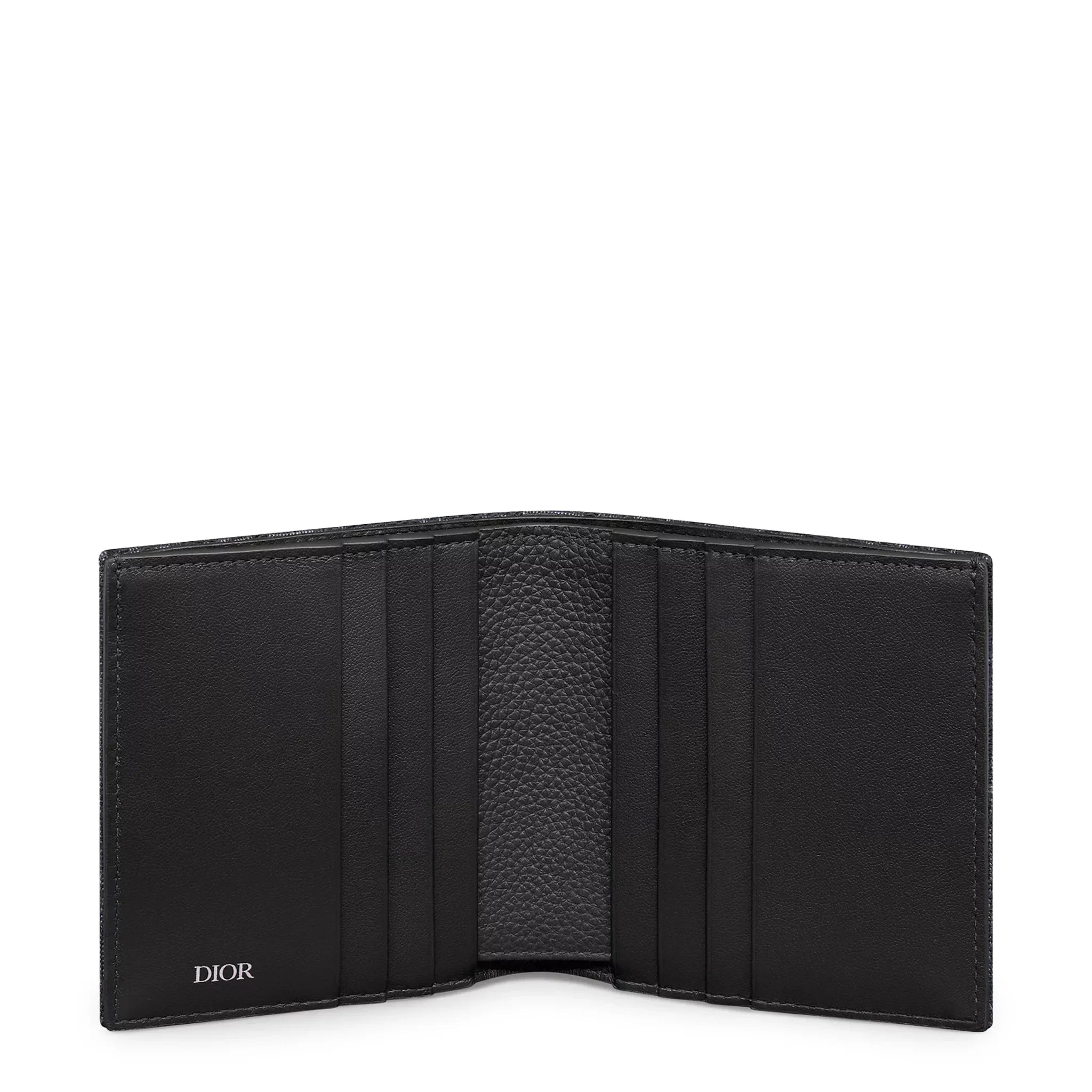Dior Oblique Jacquard Black Vertical Bifold Wallet - view 4