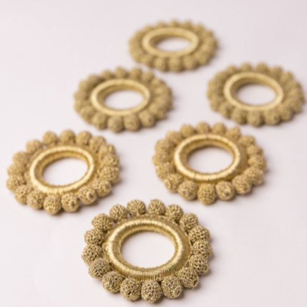 Beige - Samoolam Handmade Crochet Ziba Napkin Holders (Set of 6) - view 2