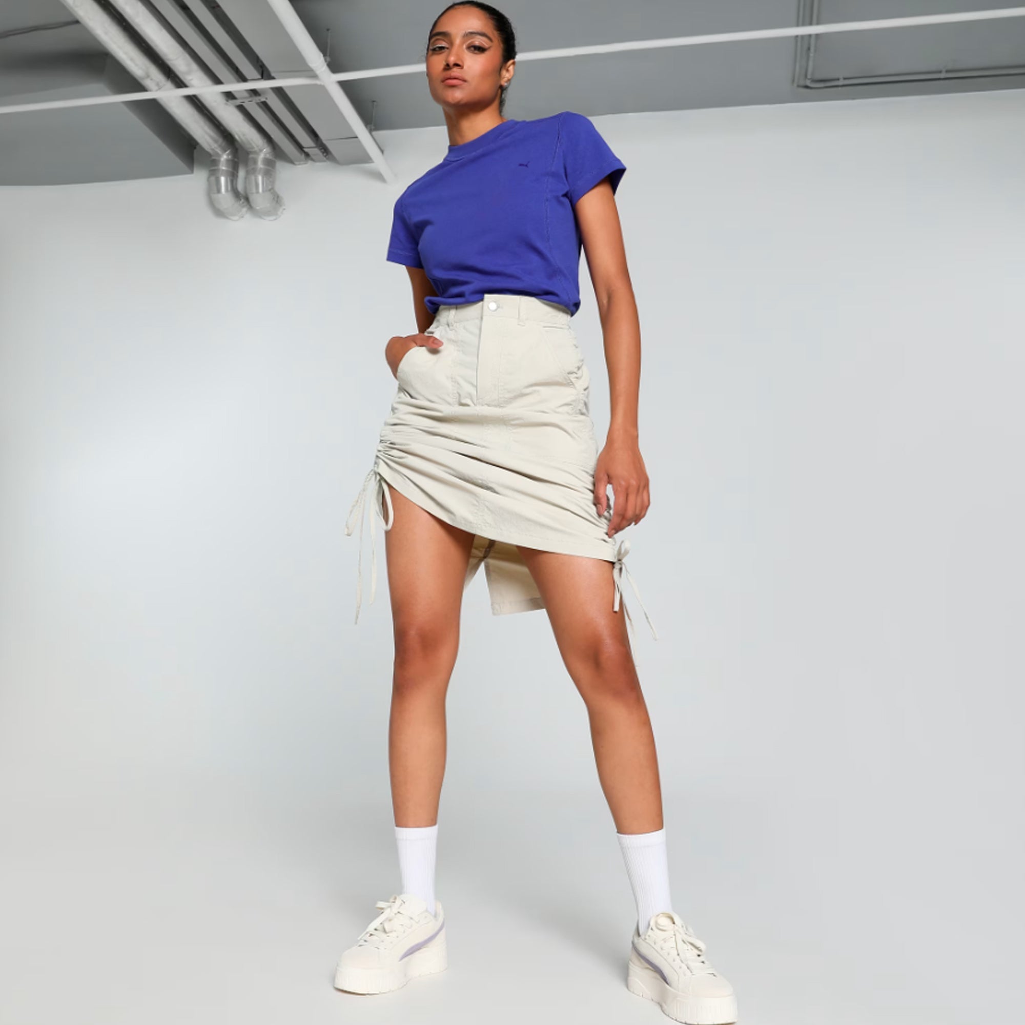 Puma | YONA RELAXED FIT CARGO SKIRT { DESERT DUST - view 6