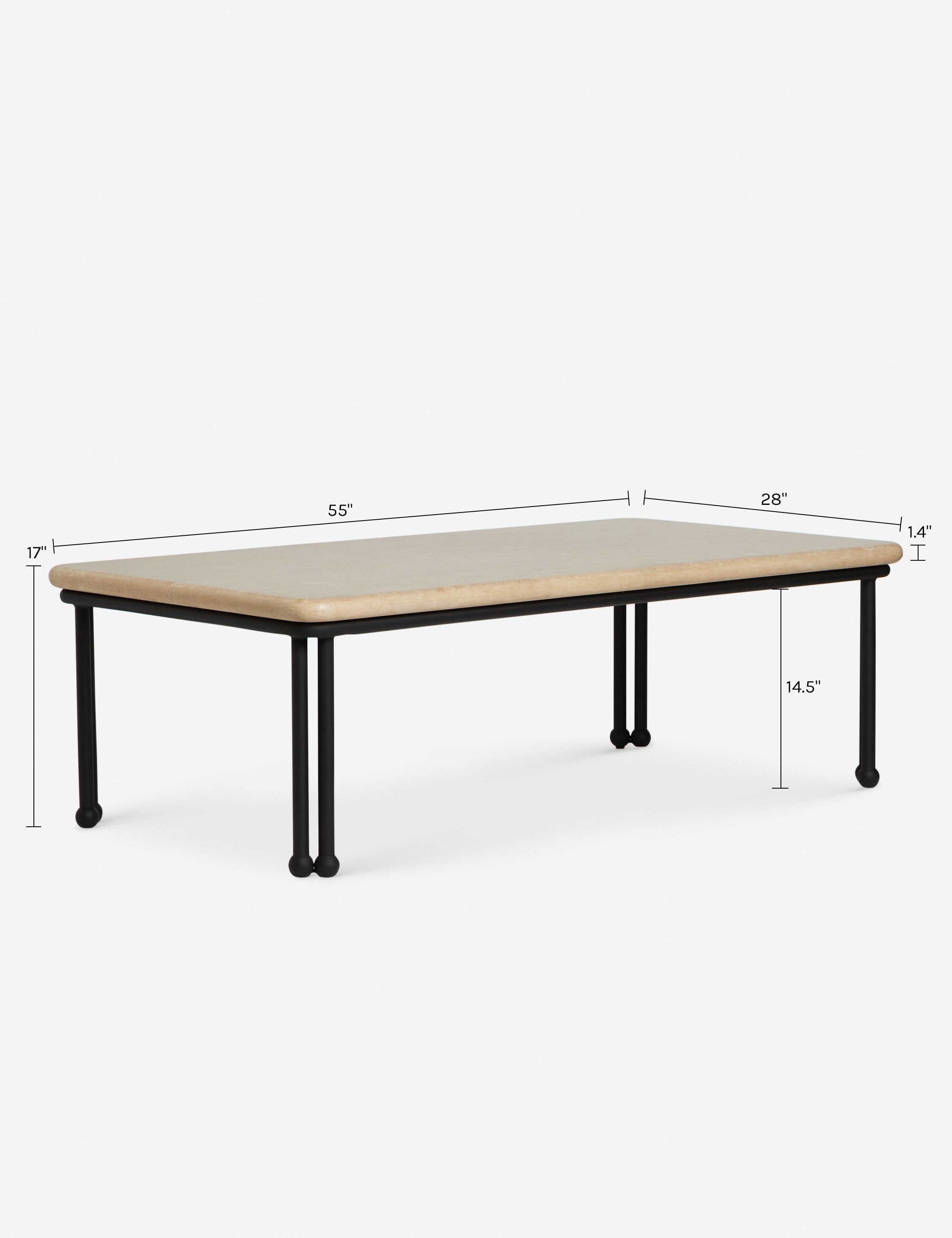 Lulu and Georgia Lanata Outdoor Coffee Table – Travertine - view 7