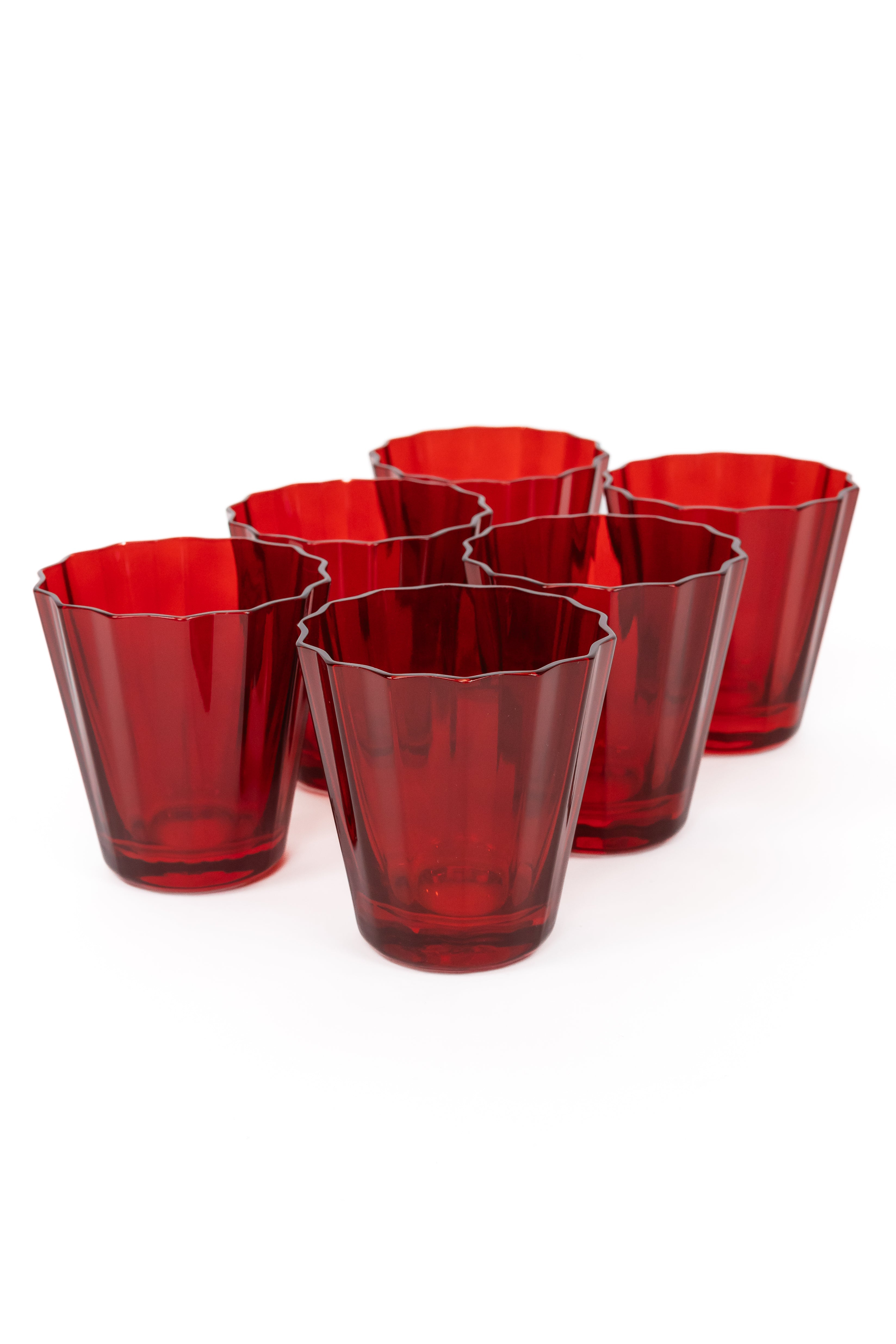 Estelle Colored Glass Estelle Colored Sunday Low Balls - Set of 6 {Red} - view 6