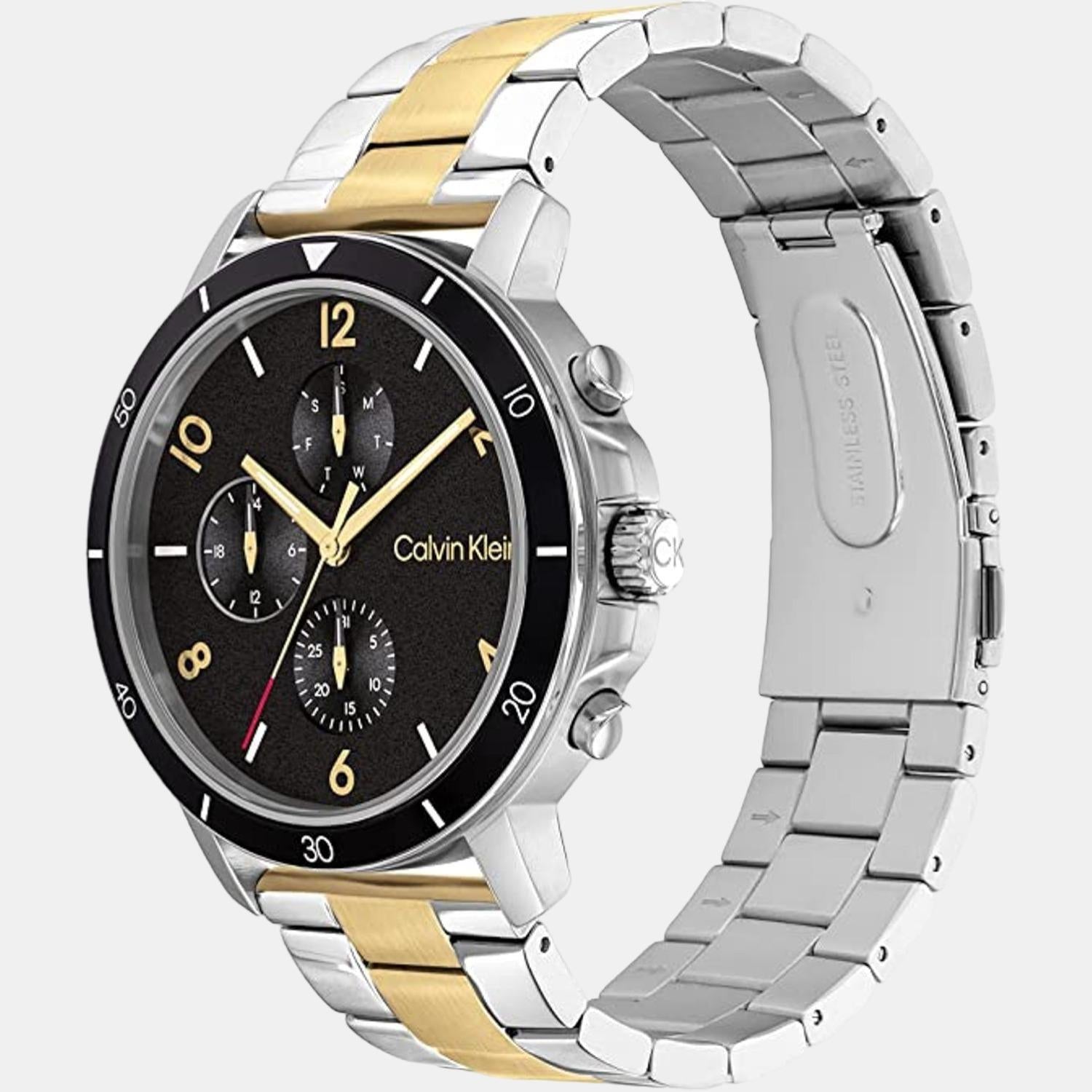 Calvin Klein Gauge Sport Men Quartz Black Dial Chronograph Stainless Steel Watch 25200070 - view 2
