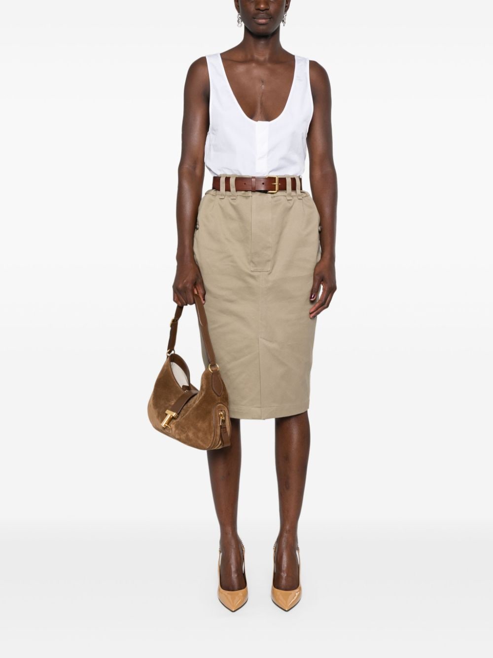 Saint Laurent semi-sheer Henley Tank Top - view 4