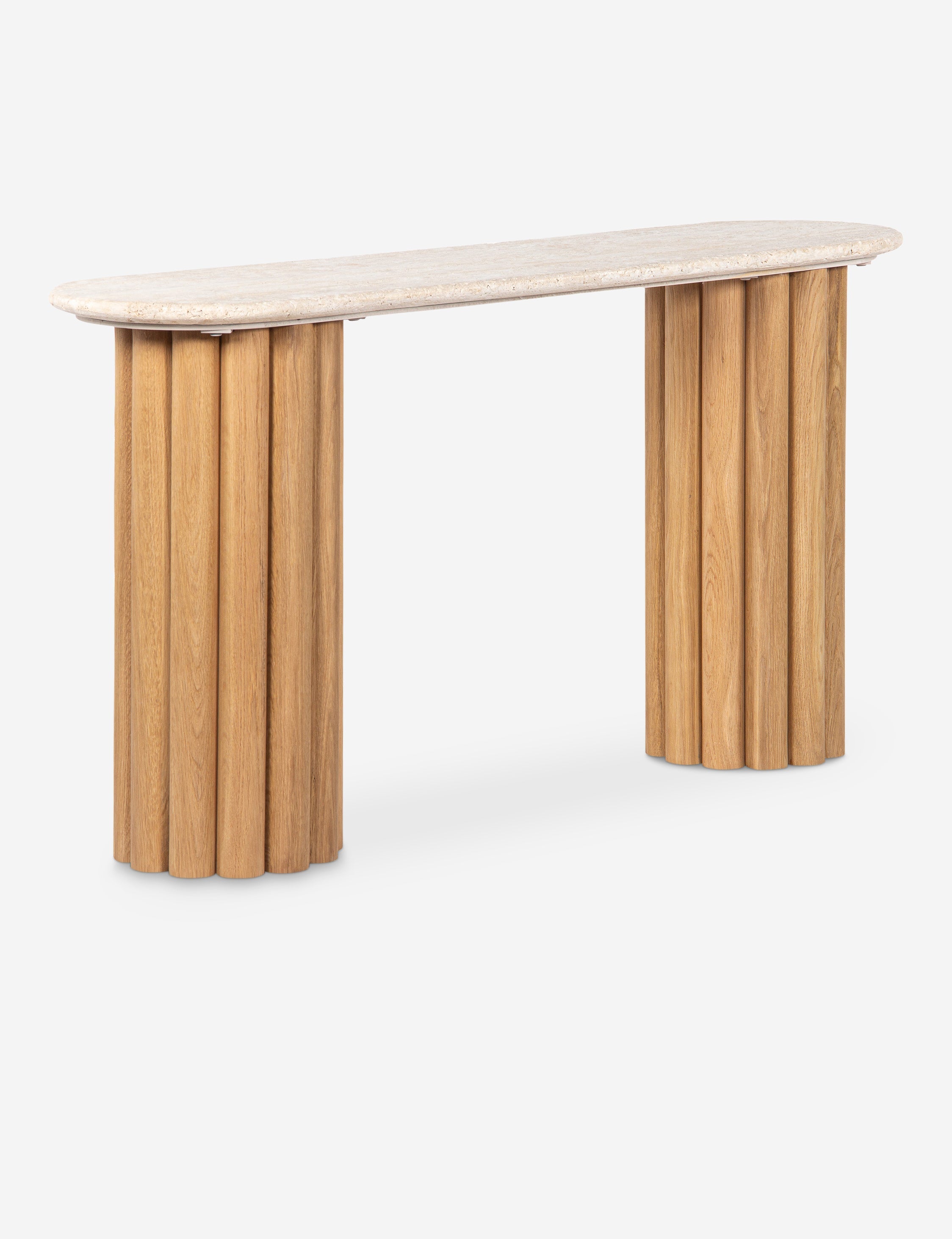 Lulu and Georgia Bondel Console Table – Natural and Travertine