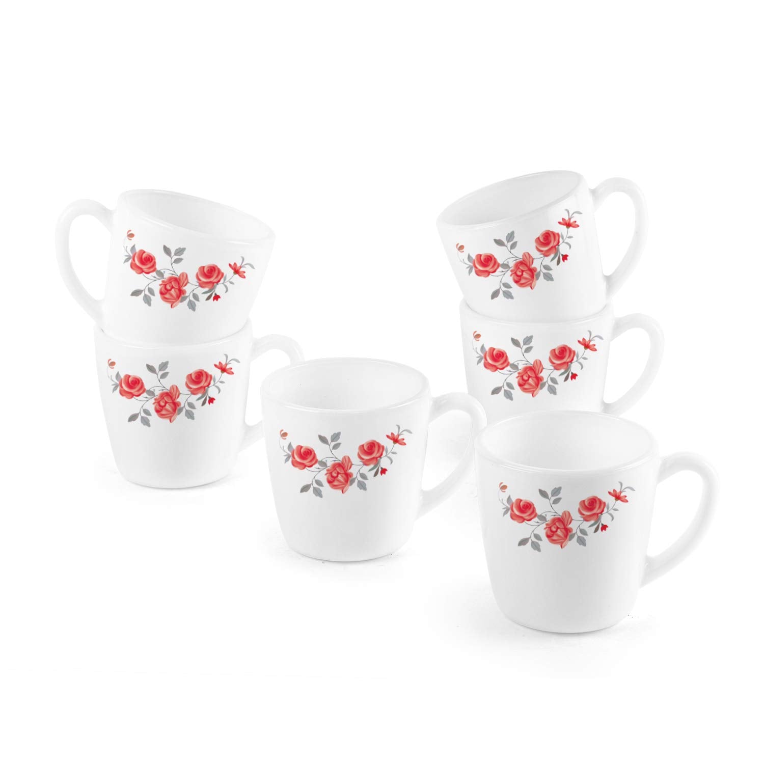 Cello Imperial Red Rose Fantasy Ricca Mugs, 6 Pieces - view 3