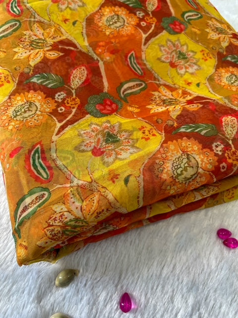 Idaho-o Yellow organza raw fabric #24