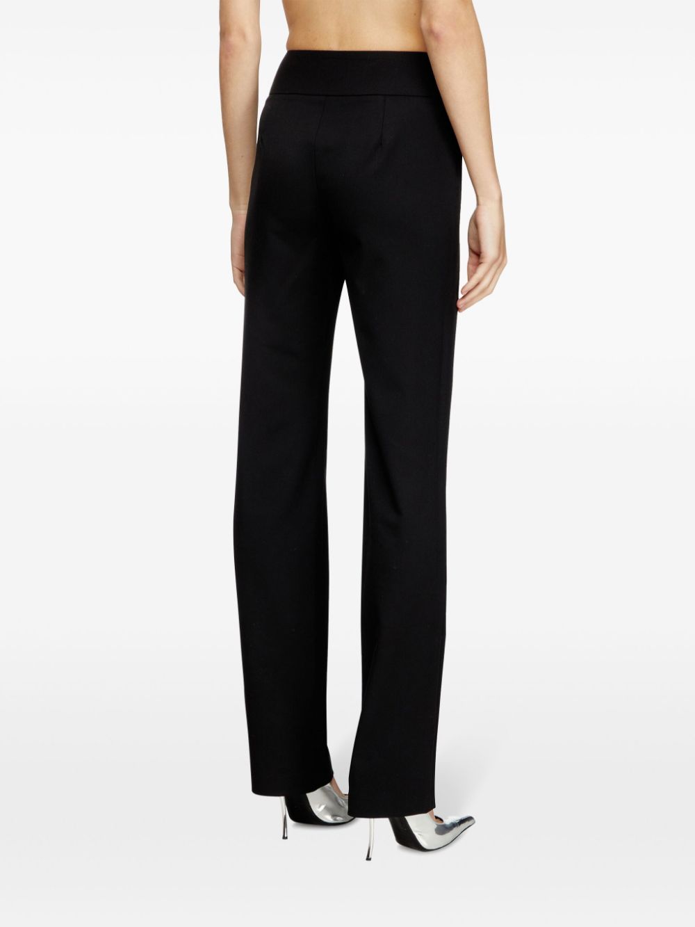 Diesel Oval D logo plaque high-waisted Wool blend trousers - view 3