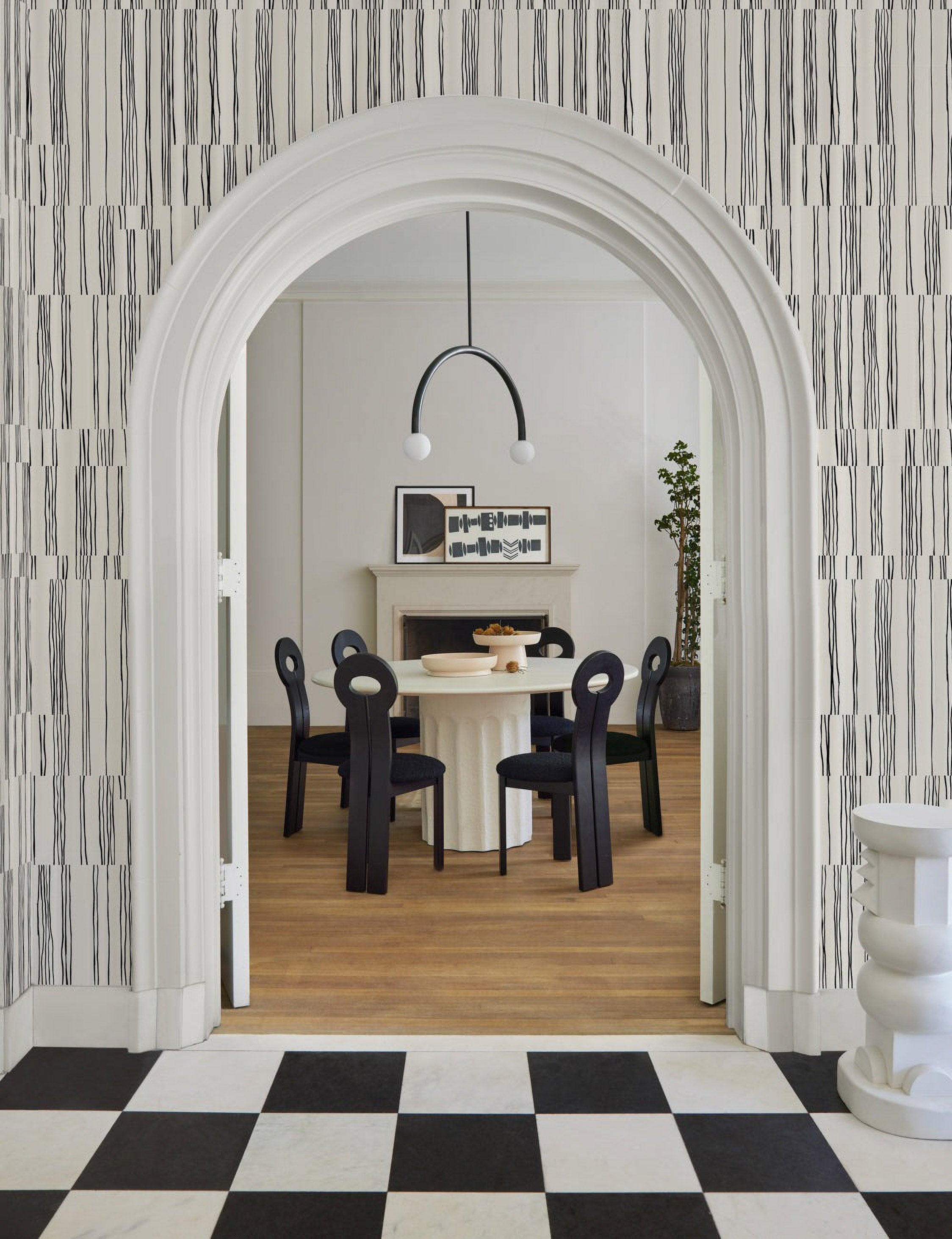 Lulu and Georgia Broken Stripe Wallpaper by Sarah Sherman Samuel