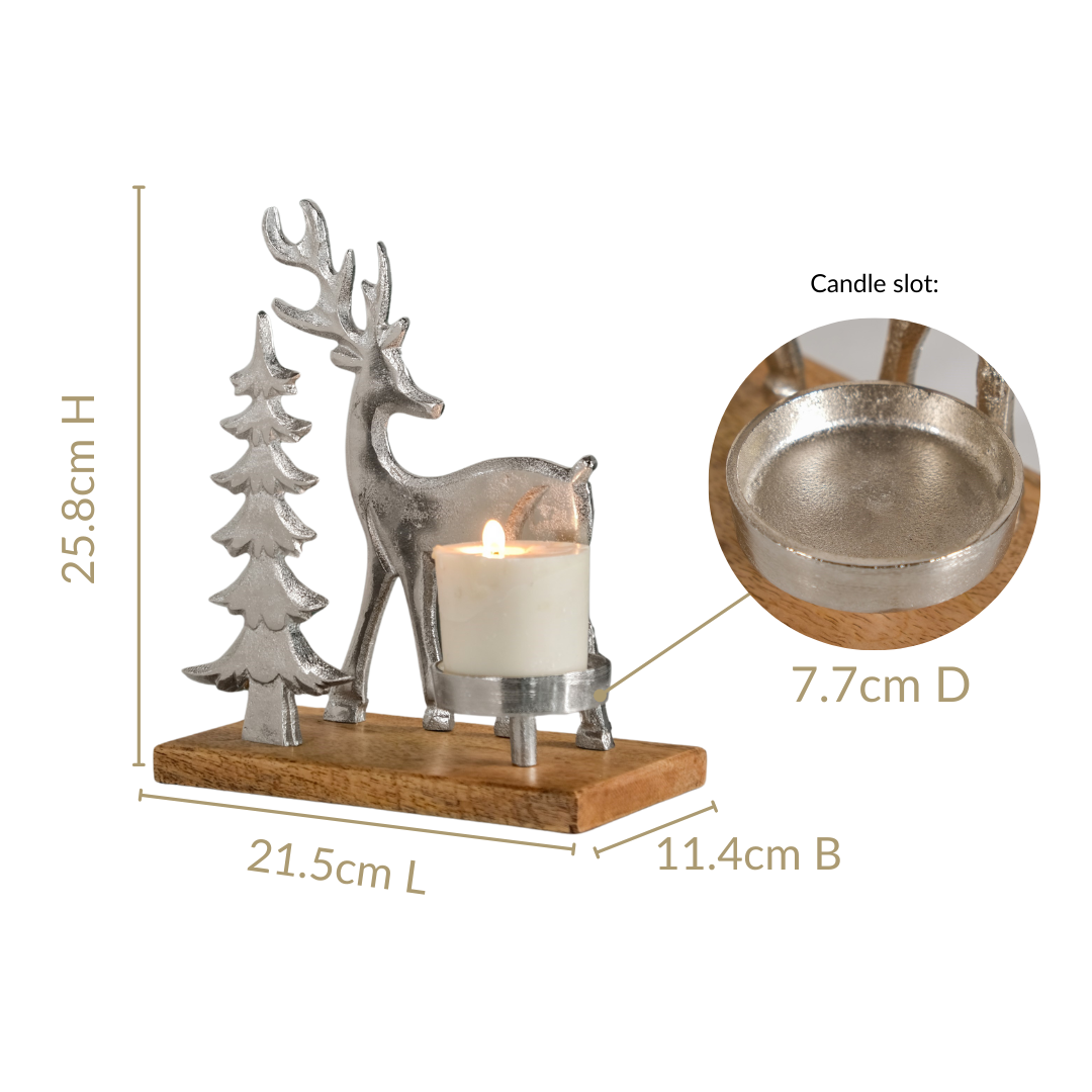 Nestasia Christmas Tree And Reindeer Candle Holder - view 4