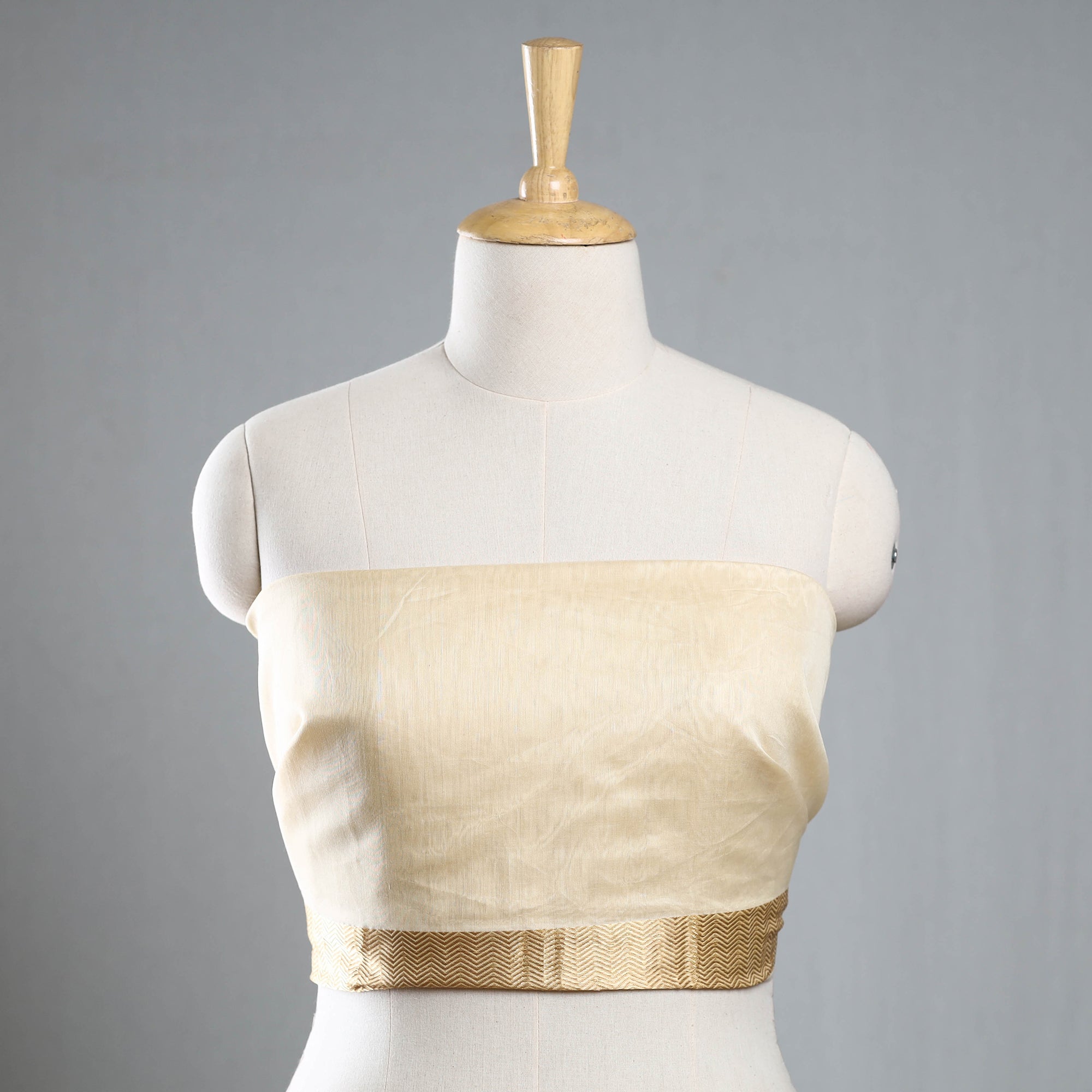 NOORI BAZAR Beige - Maheshwari Silk Blouse Piece 30