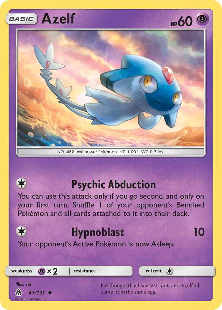 Uncommon sm6-43 non-holo – Pokémon Azelf - 43/131 - Uncommon [sm6-43] [Non-Holo]