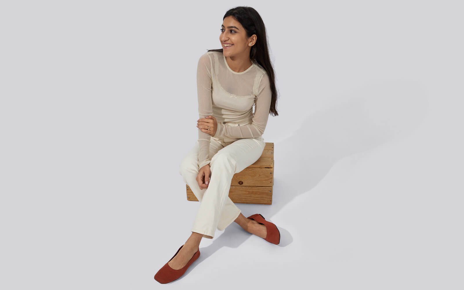 Neeman's Plush Square Flats : Burgundy - view 11