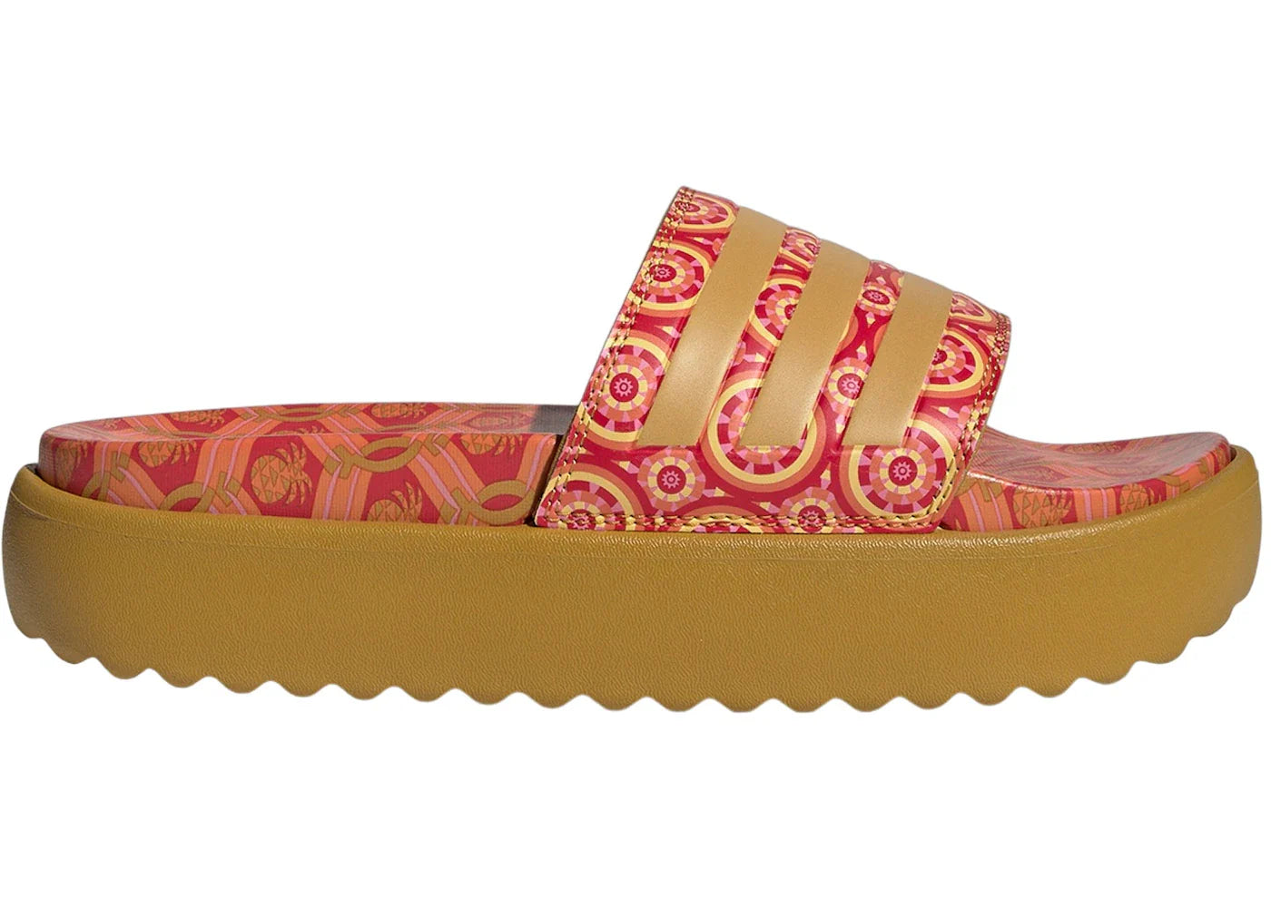 Yeezy adidas Adilette Platform Slides Victory Gold Tomato (Women's)