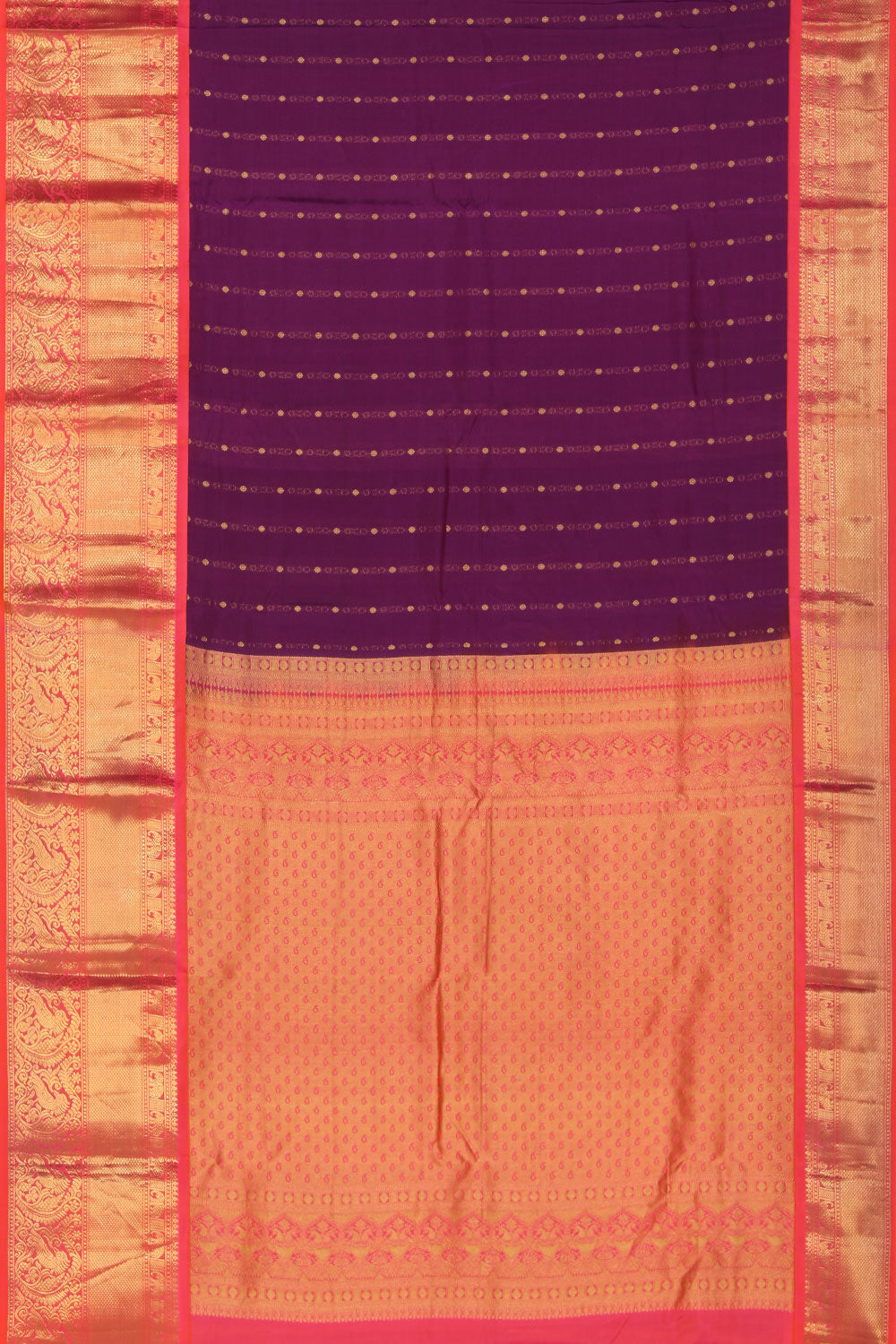 Kalanjali Gorgeous Silk Violet Saree – Women's - view 3
