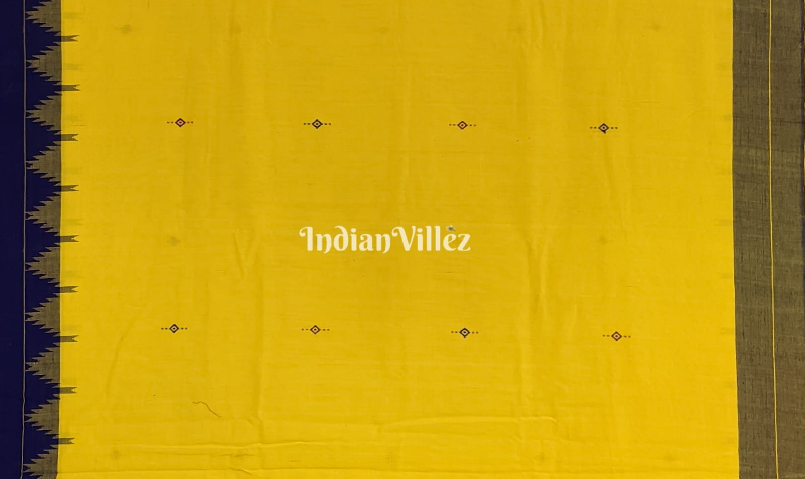 IndianVillèz Yellow Odisha Handloom Natural Dye Kotpad Cotton Saree - view 4
