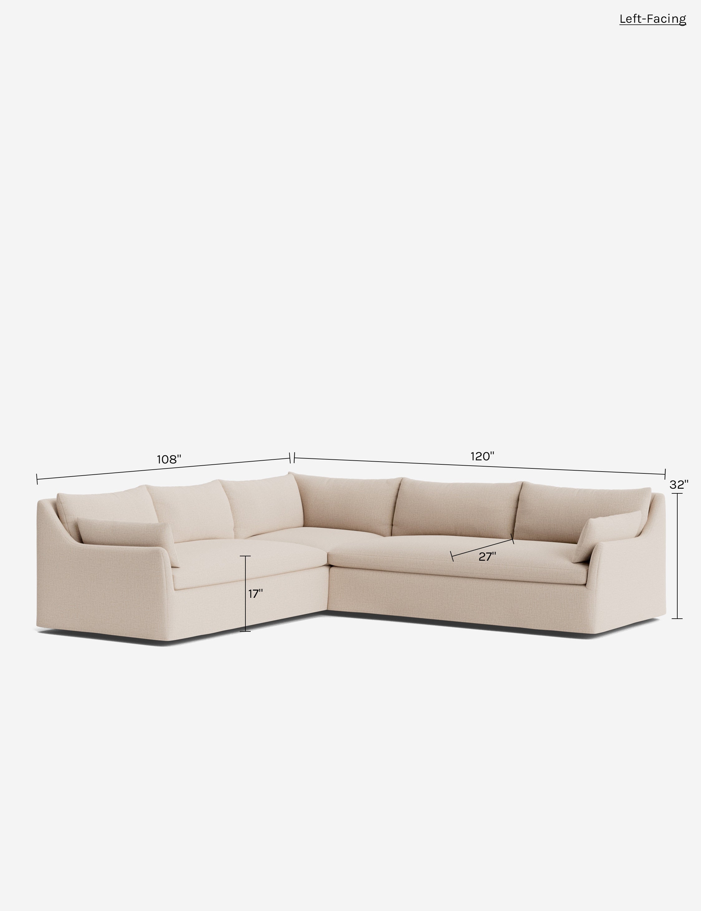 Lulu and Georgia Portola Luxe Depth Slipcover Corner Sectional Sofa - view 211