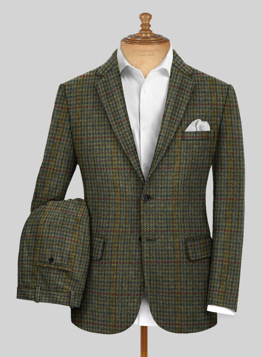 StudioSuits Harris Tweed Moss Green Houndstooth Suit